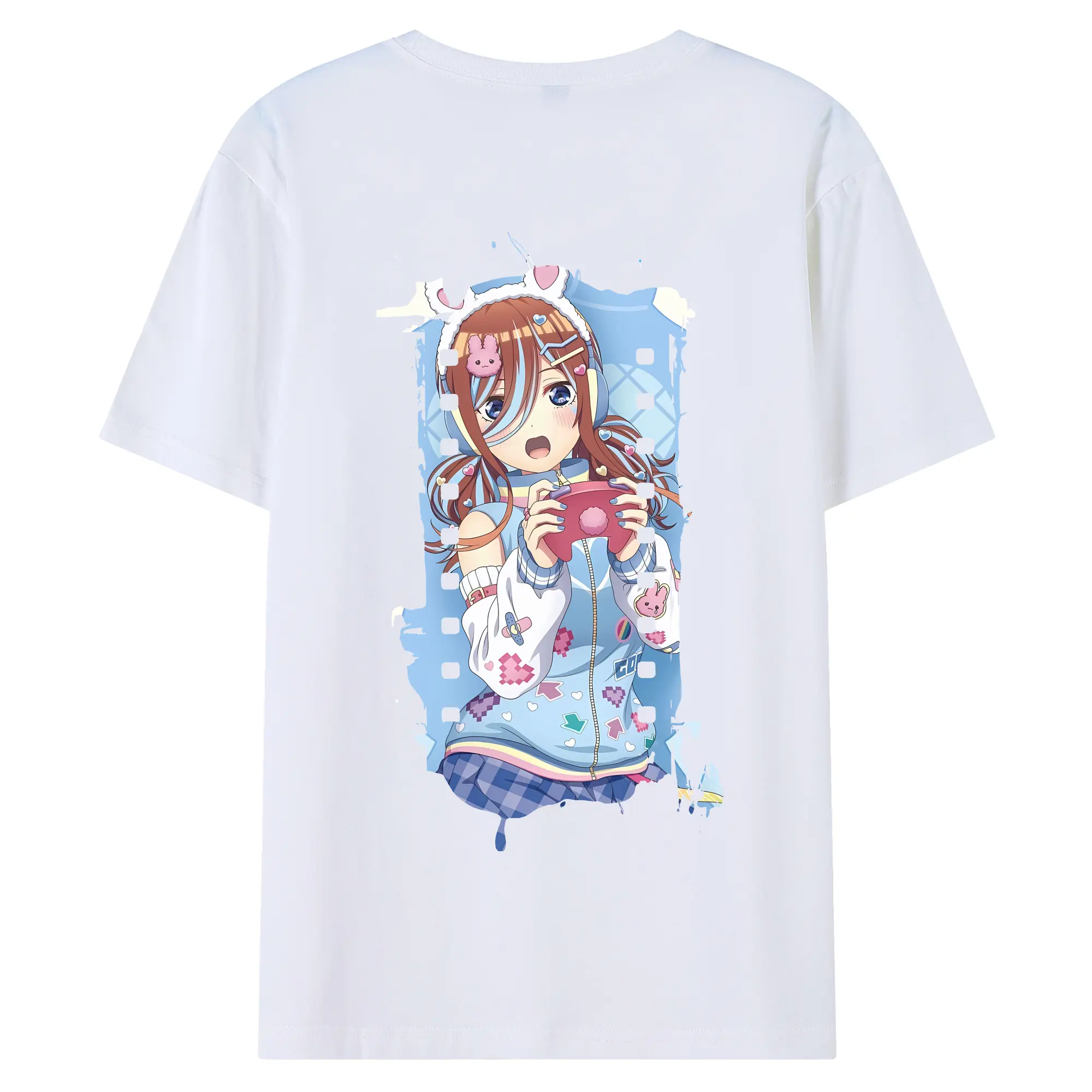 五等分の花嫁 グッズ 中野 三玖 - 綿100％ 半袖Tシャツ ・ バックプリント ・ 快適 通気性 ・ 日常使い 散歩 スポーツ用