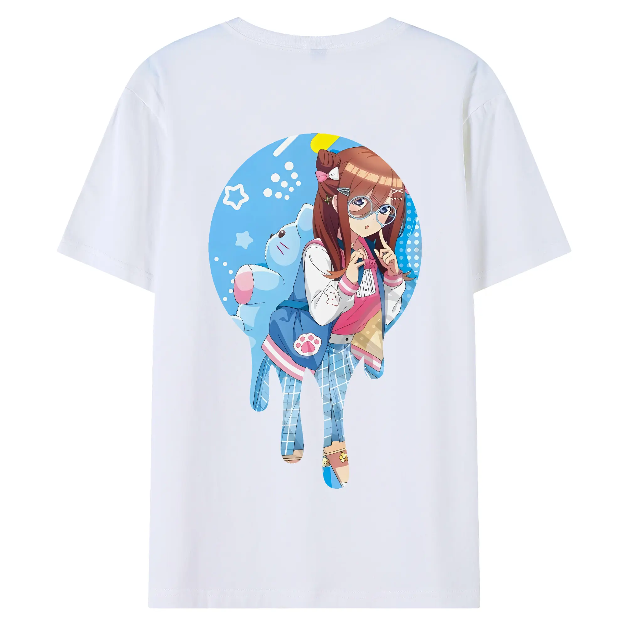 五等分の花嫁 グッズ 中野 三玖 - 綿100％ 半袖Tシャツ ・ バックプリント ・ 快適 通気性 ・ 日常使い 散歩 スポーツ用