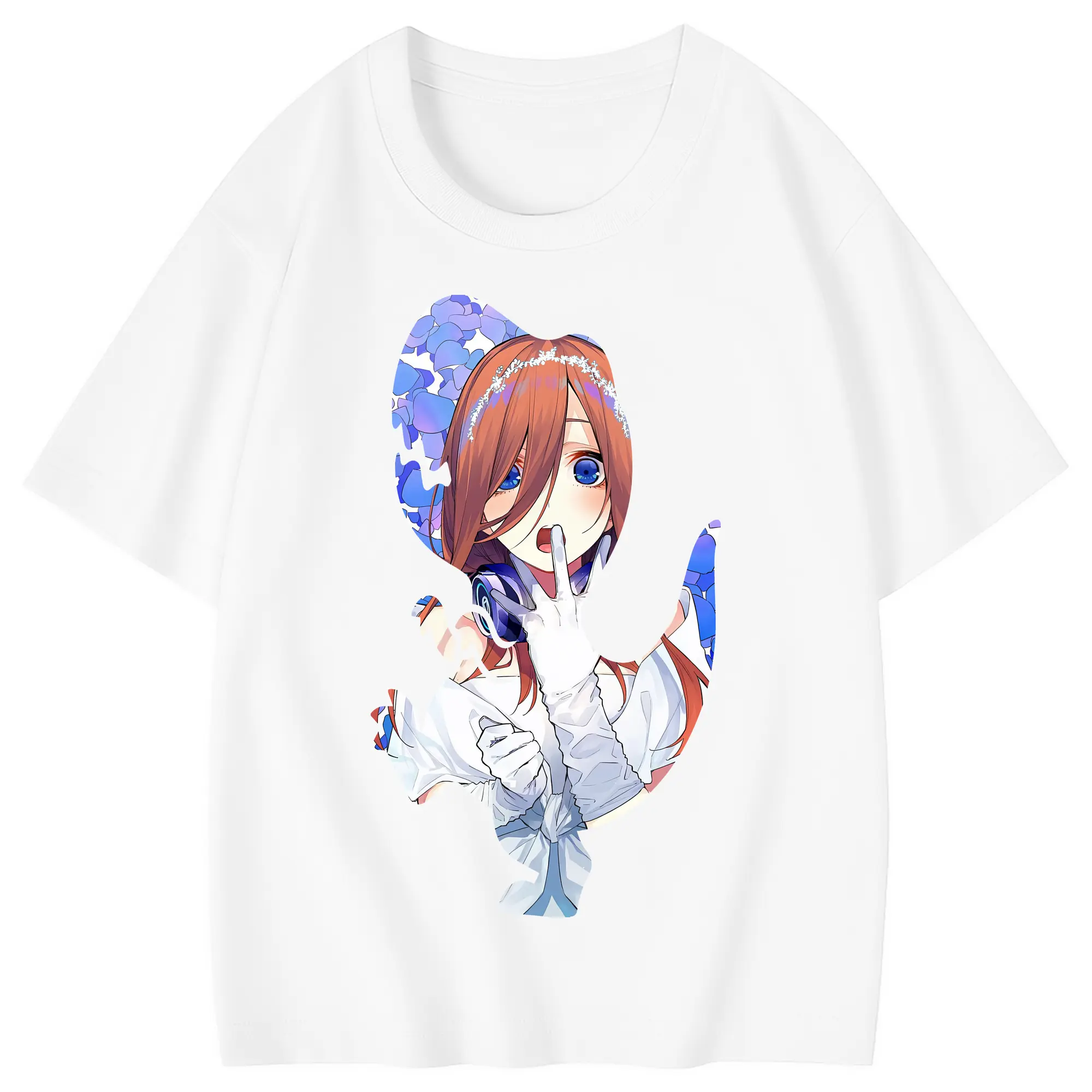 五等分の花嫁 グッズ 中野 三玖 - 綿100％ キッズTシャツ ・ フロントプリント ・ 快適 通気性 ・ スポーツ カジュアル 散歩用