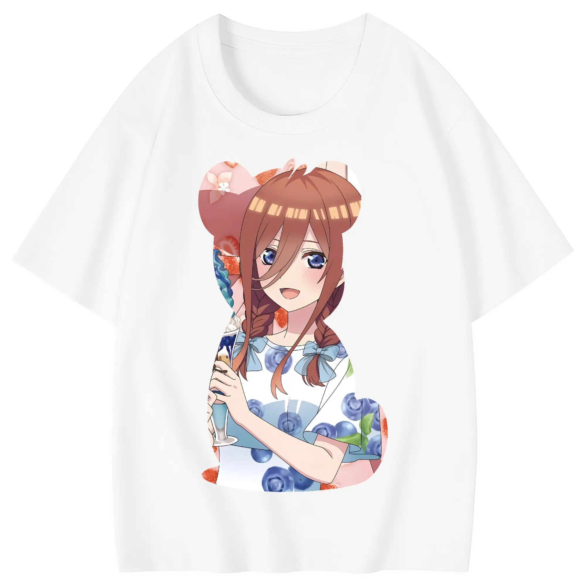 五等分の花嫁 グッズ 中野 三玖 - 綿100％ キッズTシャツ ・ フロントプリント ・ 快適 通気性 ・ スポーツ カジュアル 散歩用