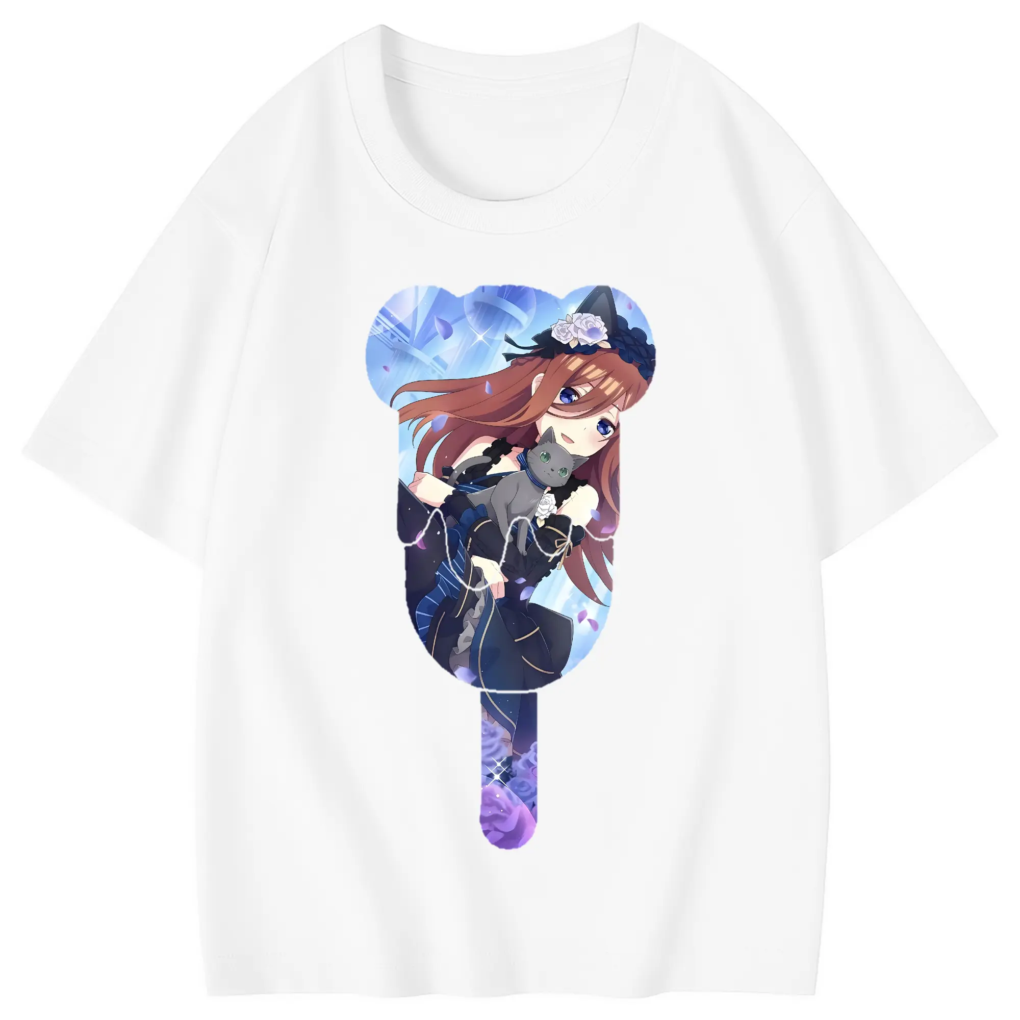 五等分の花嫁 グッズ 中野 三玖 - 綿100％ キッズTシャツ ・ フロントプリント ・ 快適 通気性 ・ スポーツ カジュアル 散歩用