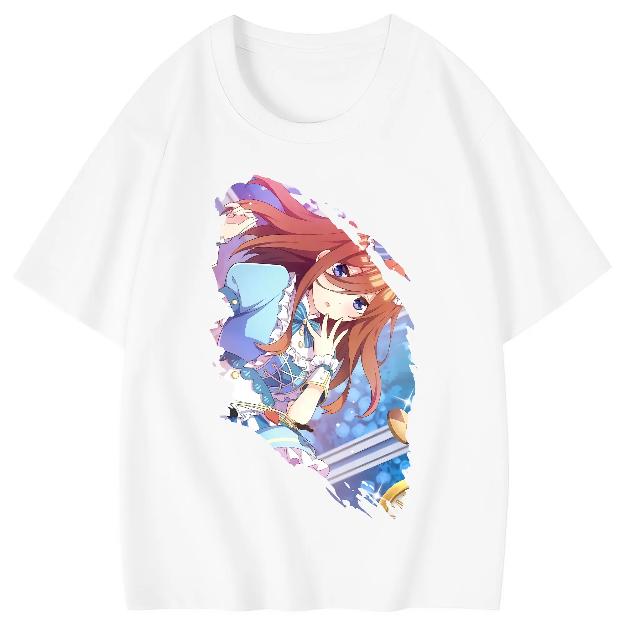 五等分の花嫁 グッズ 中野 三玖 - 綿100％ キッズTシャツ ・ フロントプリント ・ 快適 通気性 ・ スポーツ カジュアル 散歩用