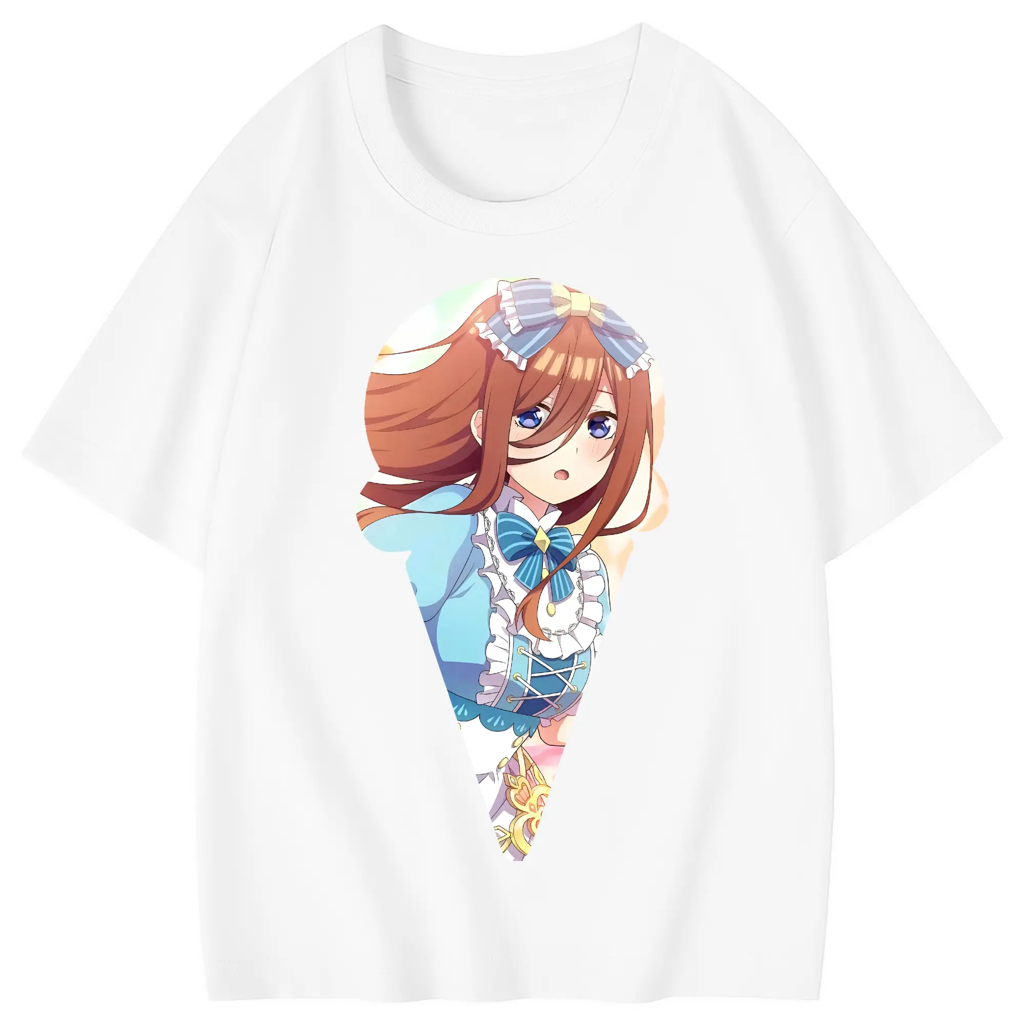 五等分の花嫁 グッズ 中野 三玖 - 綿100％ キッズTシャツ ・ フロントプリント ・ 快適 通気性 ・ スポーツ カジュアル 散歩用