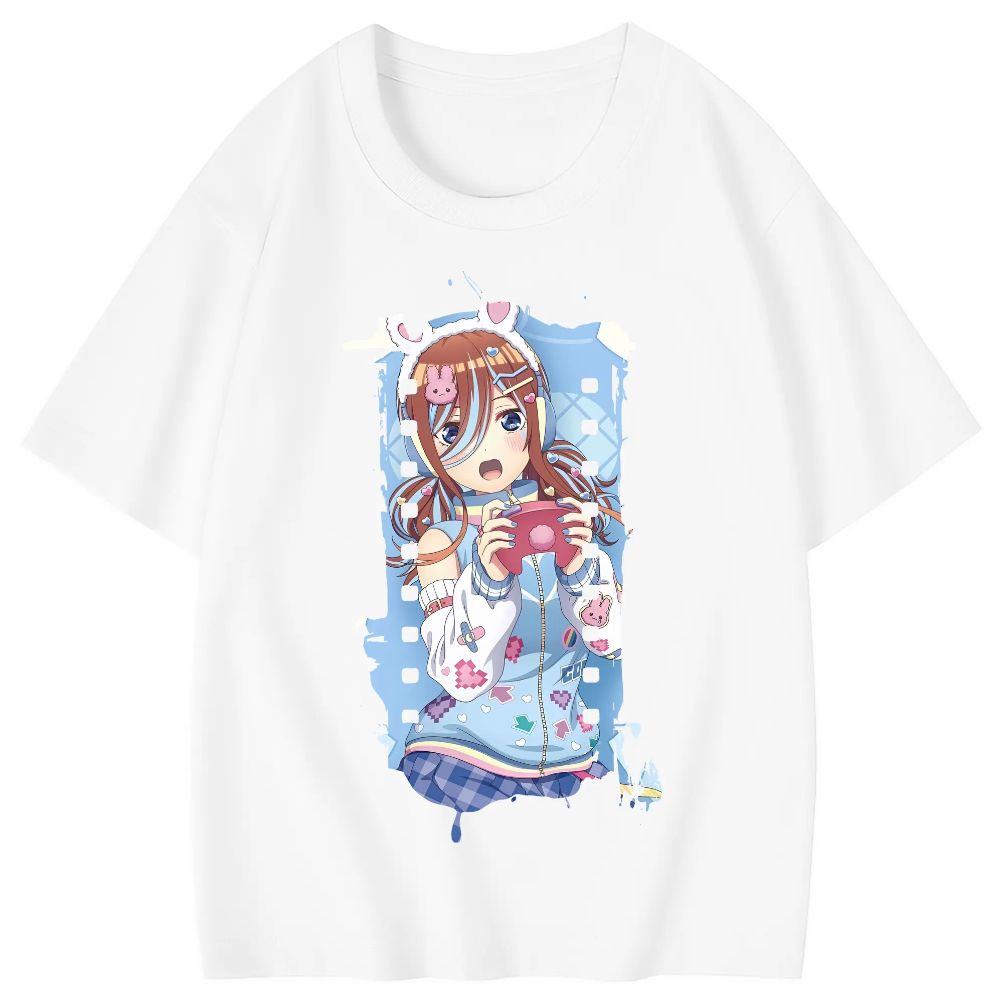 五等分の花嫁 グッズ 中野 三玖 - 綿100％ キッズTシャツ ・ フロントプリント ・ 快適 通気性 ・ スポーツ カジュアル 散歩用
