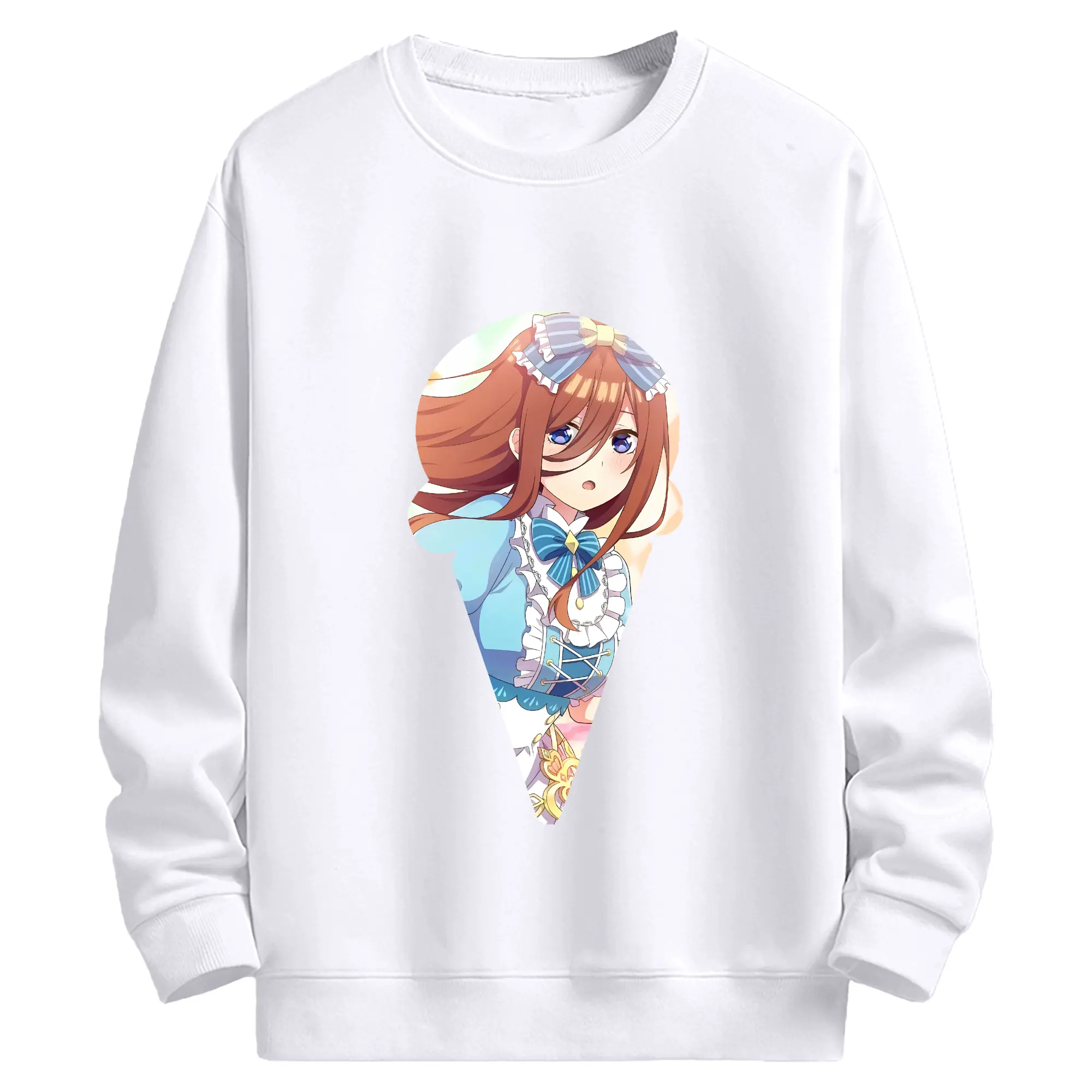 五等分の花嫁 グッズ 中野 三玖 - 高品質 クルーネック スウェット ・ コットン59％ ポリエステル41％ ・ ユニセックス 長袖 トレーナー ・ カジュアル デイリー スポーツ 散歩用