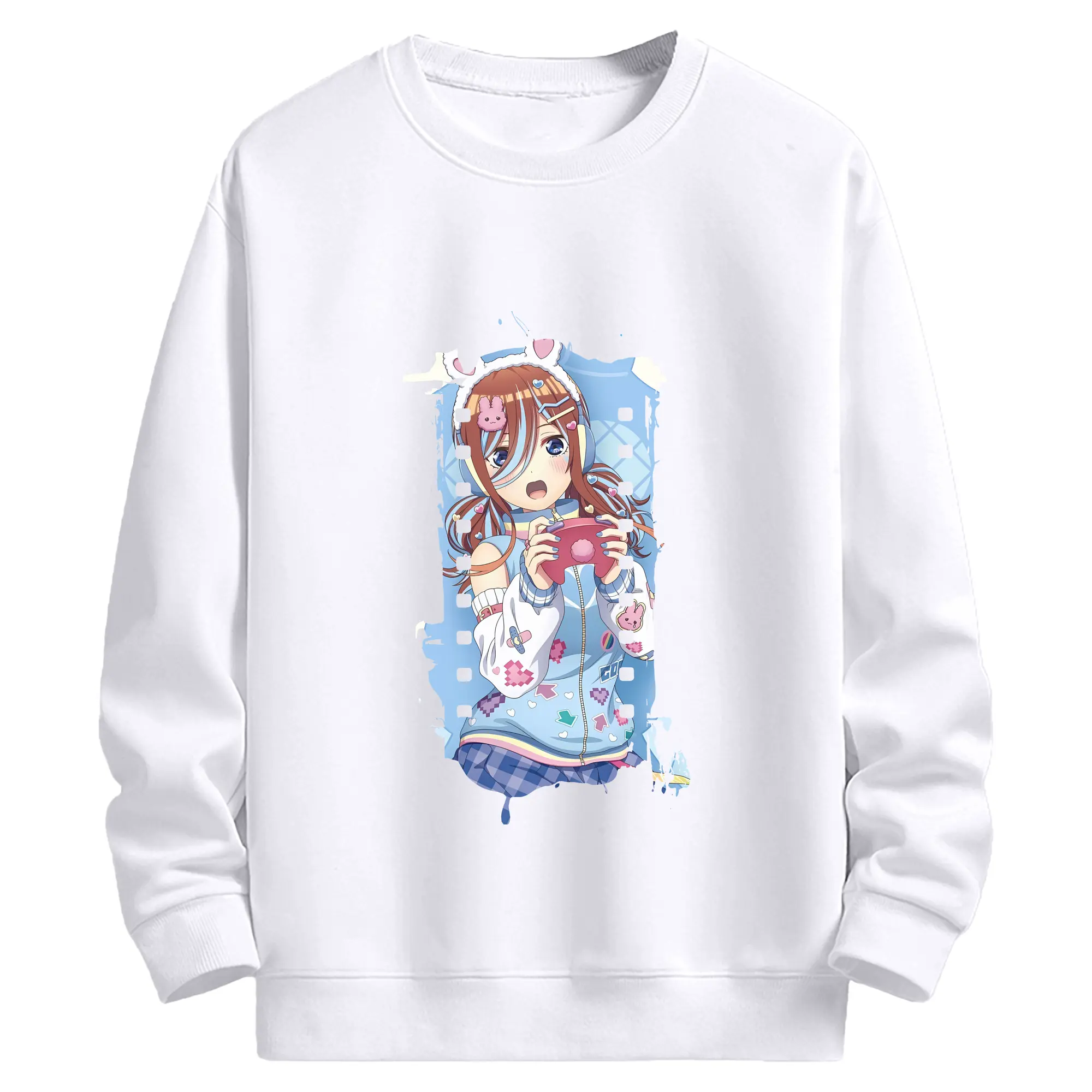 五等分の花嫁 グッズ 中野 三玖 - 高品質 クルーネック スウェット ・ コットン59％ ポリエステル41％ ・ ユニセックス 長袖 トレーナー ・ カジュアル デイリー スポーツ 散歩用