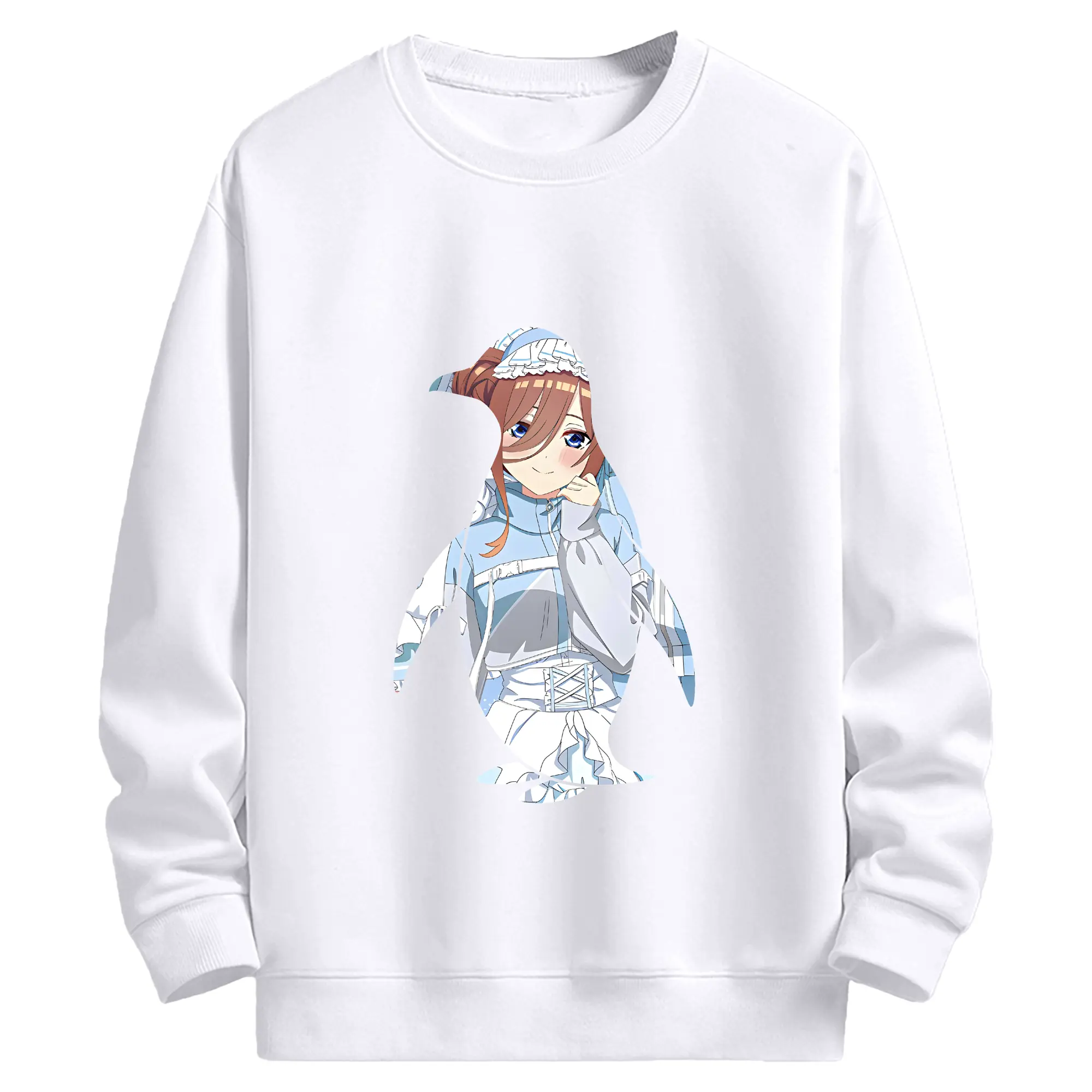 五等分の花嫁 グッズ 中野 三玖 - 高品質 クルーネック スウェット ・ コットン59％ ポリエステル41％ ・ ユニセックス 長袖 トレーナー ・ カジュアル デイリー スポーツ 散歩用