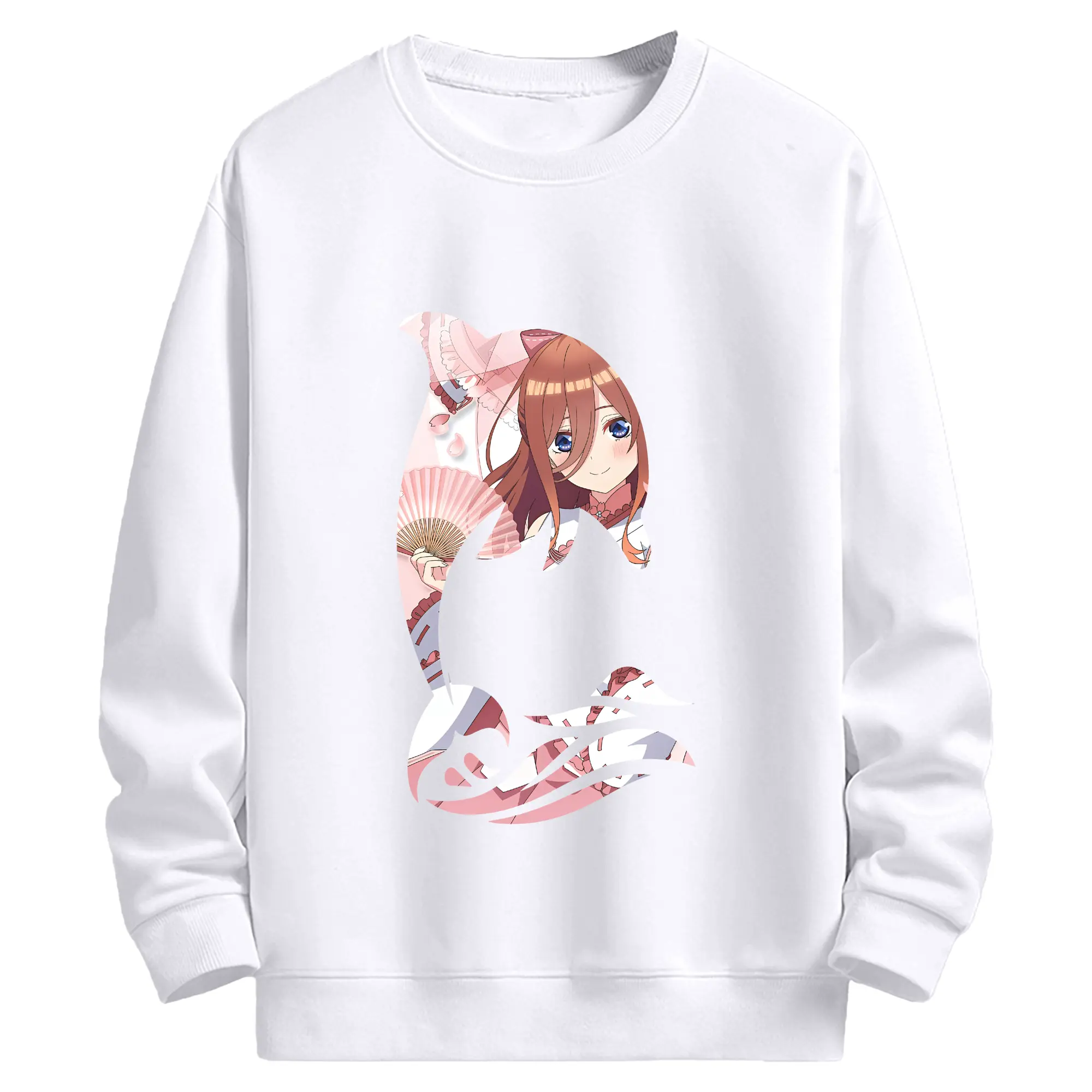 五等分の花嫁 グッズ 中野 三玖 - 高品質 クルーネック スウェット ・ コットン59％ ポリエステル41％ ・ ユニセックス 長袖 トレーナー ・ カジュアル デイリー スポーツ 散歩用