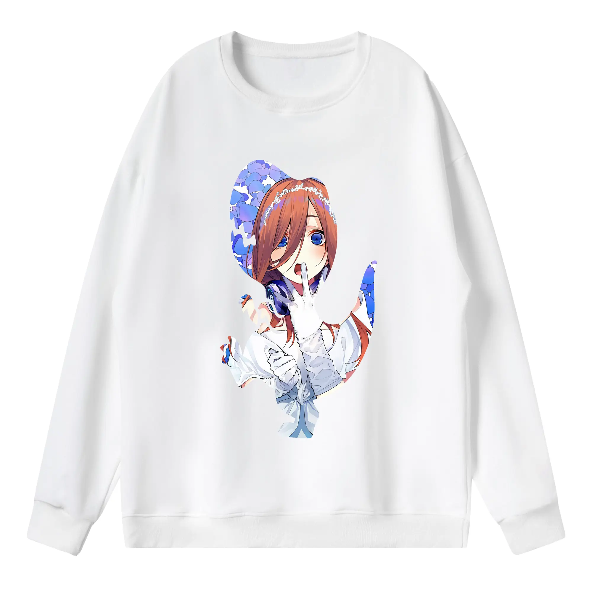 五等分の花嫁 グッズ 中野 三玖 - 薄手 クルーネック スウェット 裏毛260g · ポリエステル 春秋向け カジュアル 男女兼用 · トレーナー デイリー スポーツ 散歩に最適