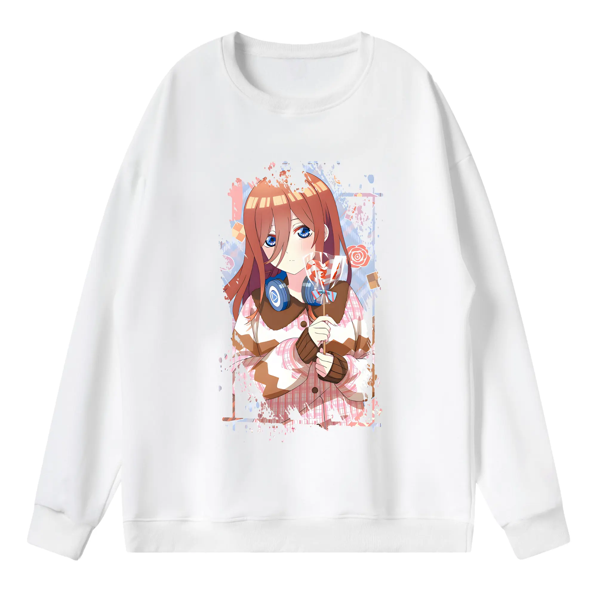 五等分の花嫁 グッズ 中野 三玖 - 薄手 クルーネック スウェット 裏毛260g · ポリエステル 春秋向け カジュアル 男女兼用 · トレーナー デイリー スポーツ 散歩に最適