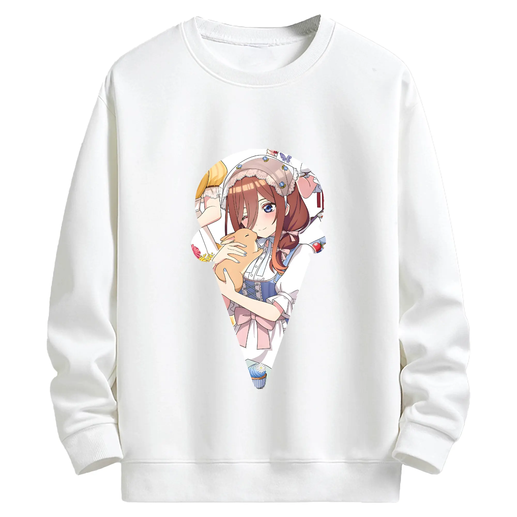 五等分の花嫁 グッズ 中野 三玖 - キッズ クルーネックスウェットシャツ ・ フロントプリント ・ 綿80％ ポリエステル20％ ・ 快適 通学 スポーツ 日常使い お散歩用