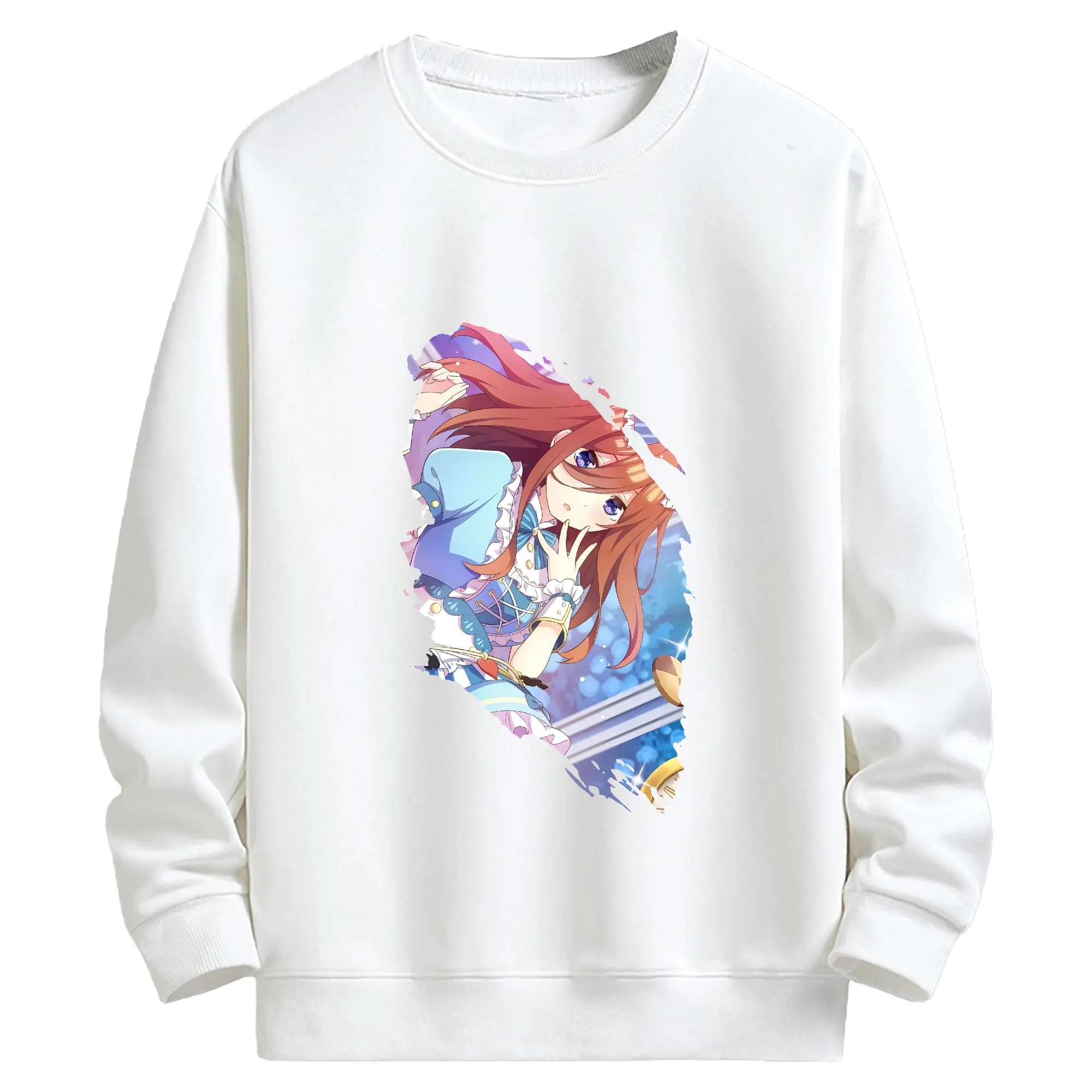 五等分の花嫁 グッズ 中野 三玖 - キッズ クルーネックスウェットシャツ ・ フロントプリント ・ 綿80％ ポリエステル20％ ・ 快適 通学 スポーツ 日常使い お散歩用