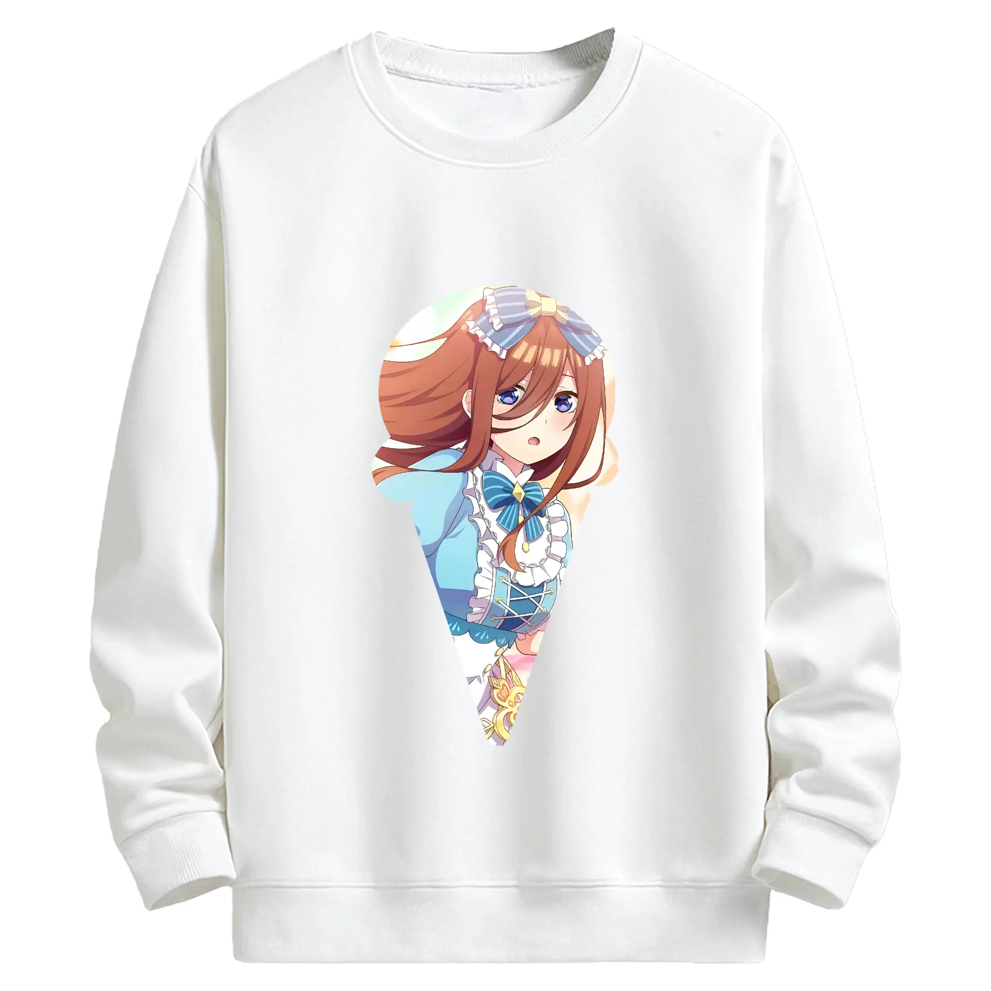 五等分の花嫁 グッズ 中野 三玖 - キッズ クルーネックスウェットシャツ ・ フロントプリント ・ 綿80％ ポリエステル20％ ・ 快適 通学 スポーツ 日常使い お散歩用