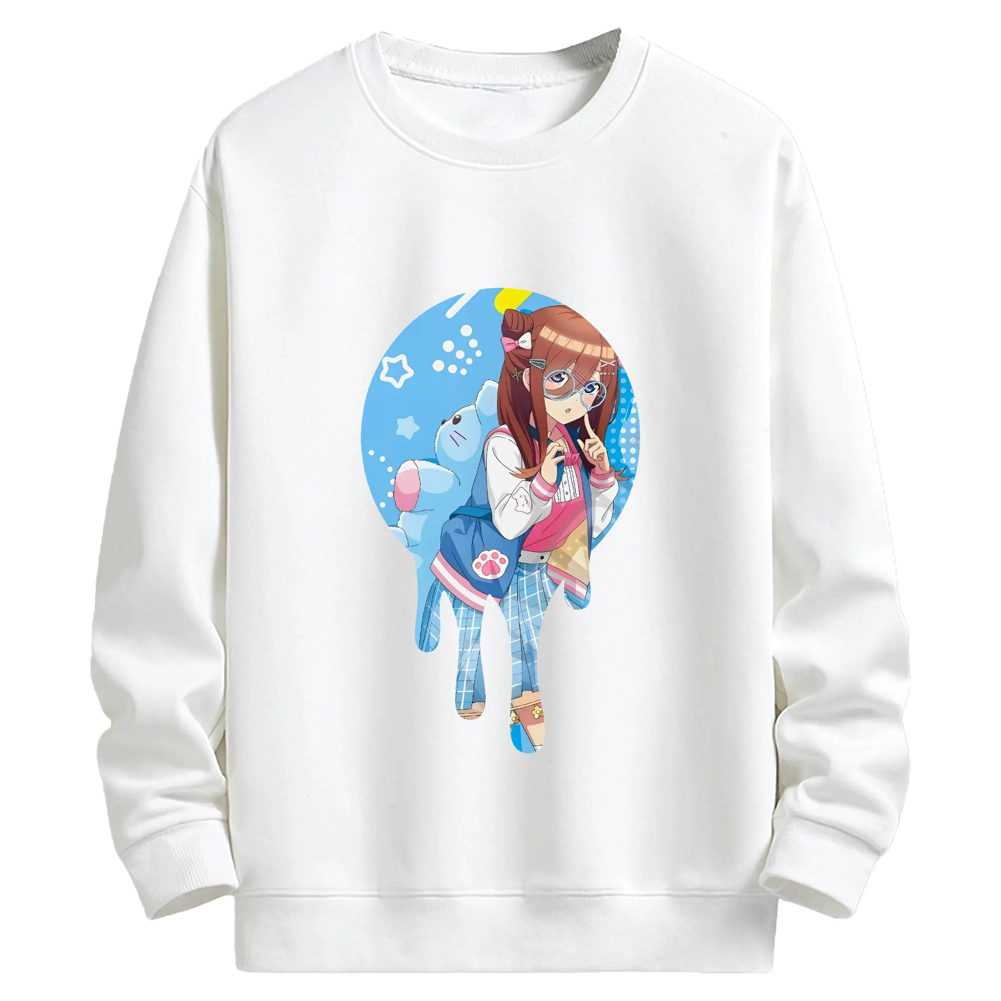 五等分の花嫁 グッズ 中野 三玖 - キッズ クルーネックスウェットシャツ ・ フロントプリント ・ 綿80％ ポリエステル20％ ・ 快適 通学 スポーツ 日常使い お散歩用