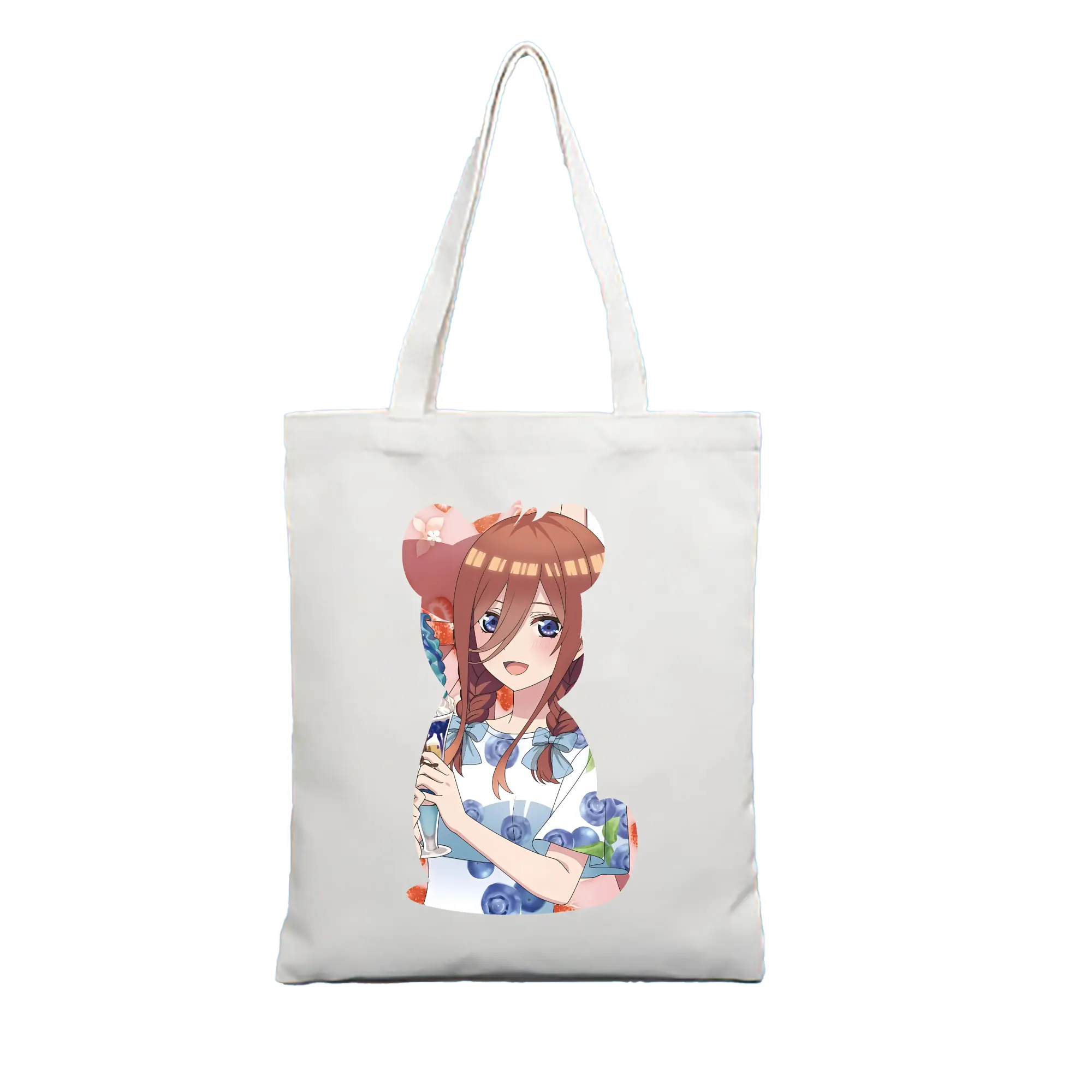 五等分の花嫁 グッズ 中野 三玖 - 縦型キャンバス手提げバッグ（トートバッグ） ・ キャンバス素材 ・ ショッピング用 ・ 軽量 丈夫 お手入れ簡単