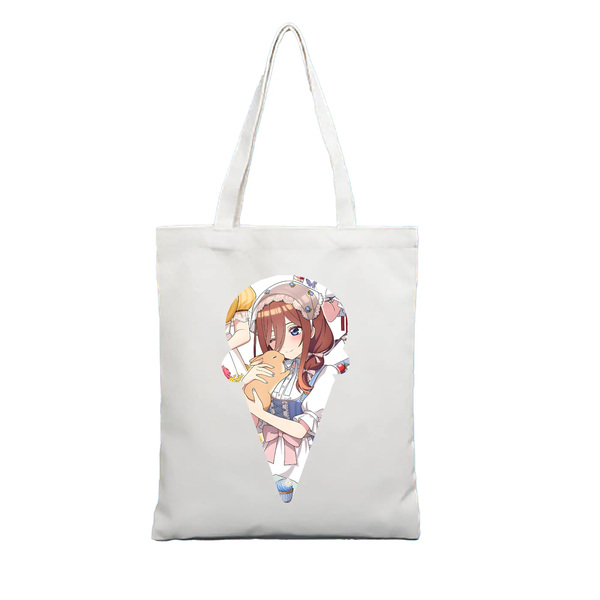 五等分の花嫁 グッズ 中野 三玖 - 縦型キャンバス手提げバッグ（トートバッグ） ・ キャンバス素材 ・ ショッピング用 ・ 軽量 丈夫 お手入れ簡単