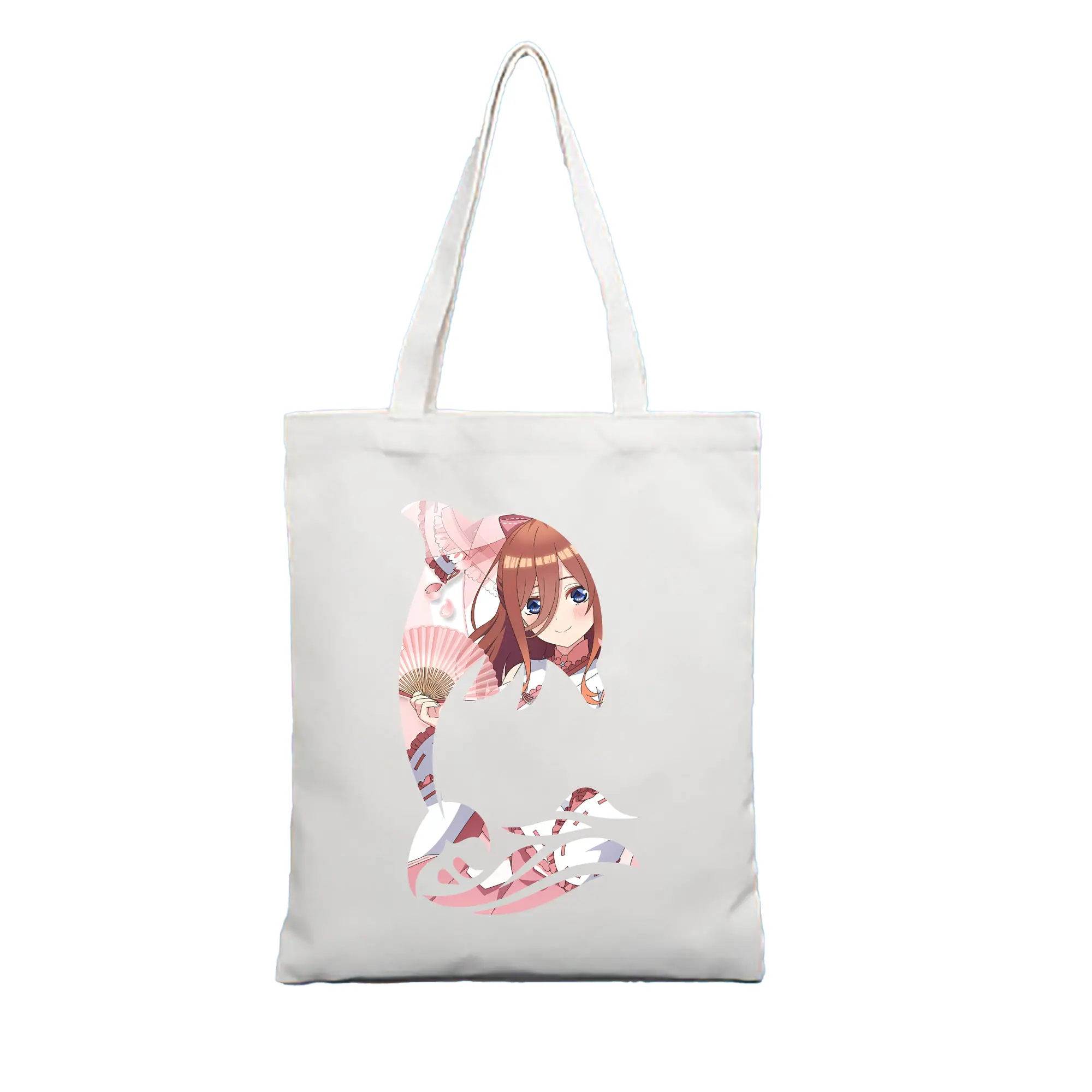 五等分の花嫁 グッズ 中野 三玖 - 縦型キャンバス手提げバッグ（トートバッグ） ・ キャンバス素材 ・ ショッピング用 ・ 軽量 丈夫 お手入れ簡単