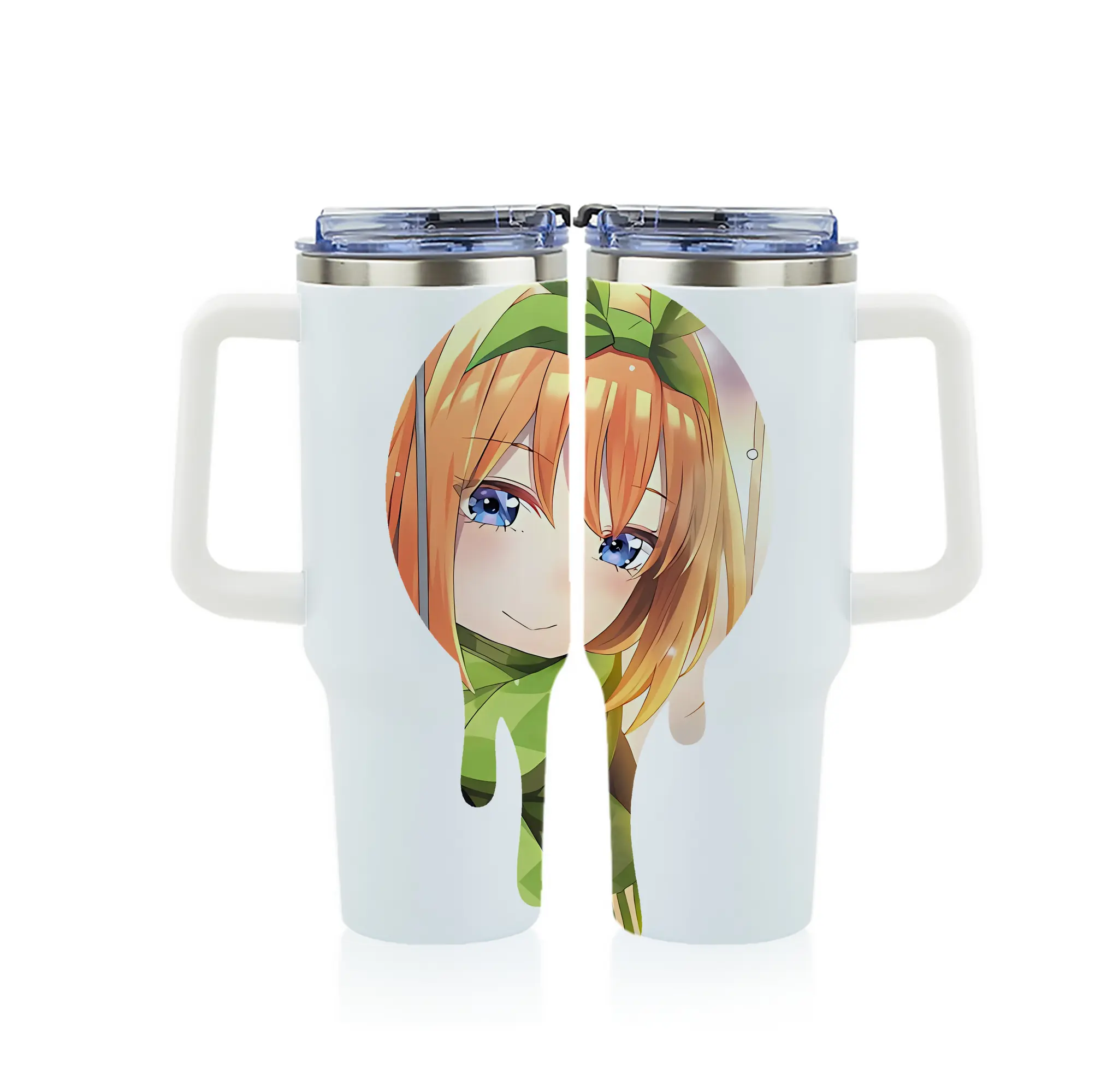 五等分の花嫁 グッズ 中野 四葉 - 1200mL フルプリント車用タンブラー ・ 304ステンレス 内側 ・ 201ステンレス 外側 ・ 保温 保冷 ・ 通勤 ドライブ アウトドア用