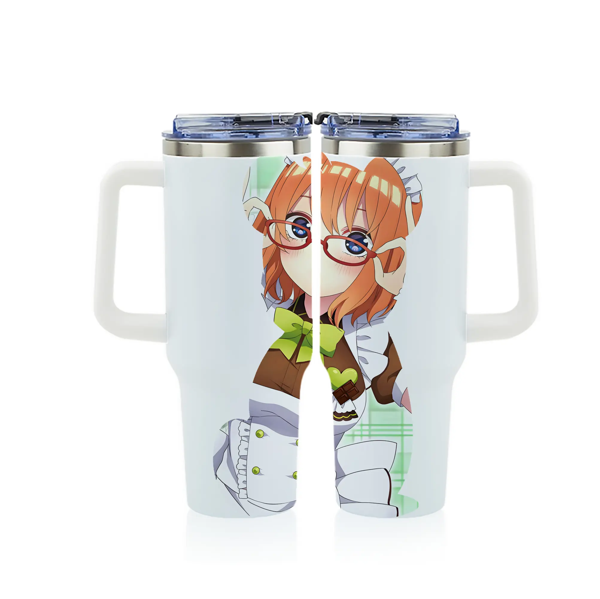 五等分の花嫁 グッズ 中野 四葉 - 1200mL フルプリント車用タンブラー ・ 304ステンレス 内側 ・ 201ステンレス 外側 ・ 保温 保冷 ・ 通勤 ドライブ アウトドア用