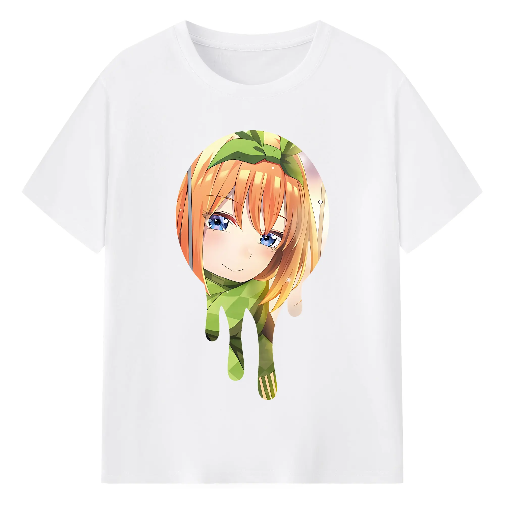 五等分の花嫁 グッズ 中野 四葉 - 綿100％ 半袖Tシャツ ・ フロントプリント ・ 快適 通気性 ・ 日常使い 散歩 スポーツ用