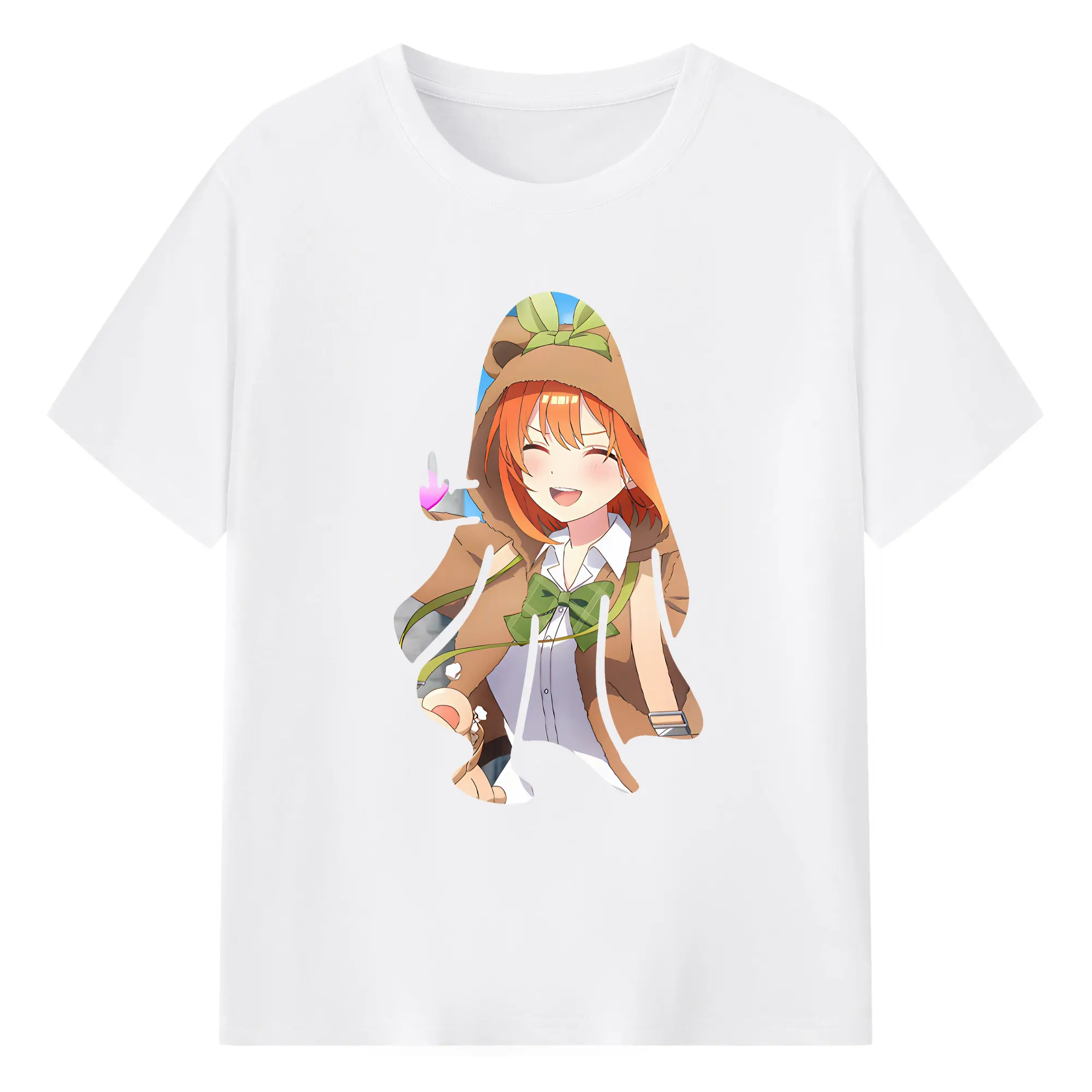 五等分の花嫁 グッズ 中野 四葉 - 綿100％ 半袖Tシャツ ・ フロントプリント ・ 快適 通気性 ・ 日常使い 散歩 スポーツ用