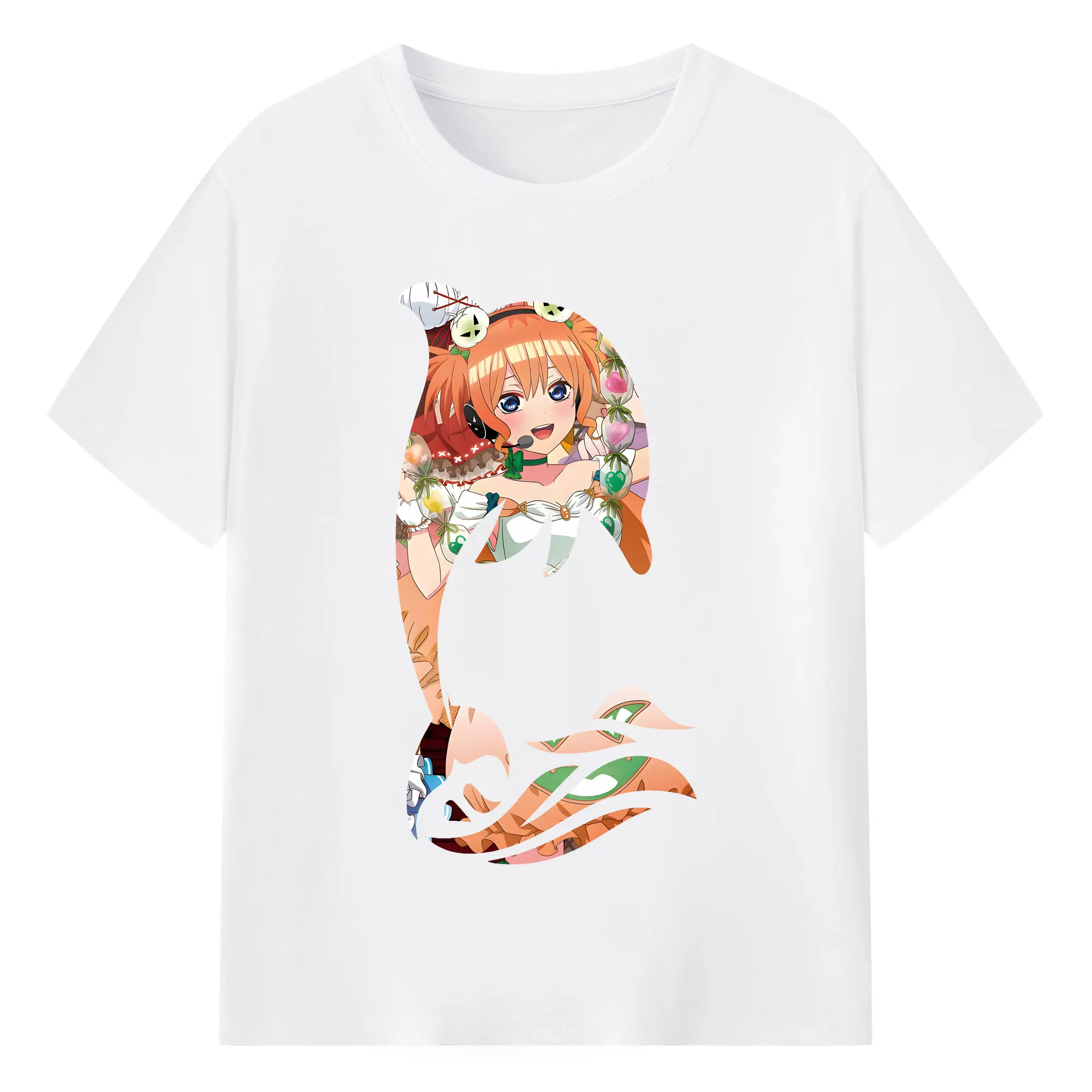 五等分の花嫁 グッズ 中野 四葉 - 綿100％ 半袖Tシャツ ・ フロントプリント ・ 快適 通気性 ・ 日常使い 散歩 スポーツ用