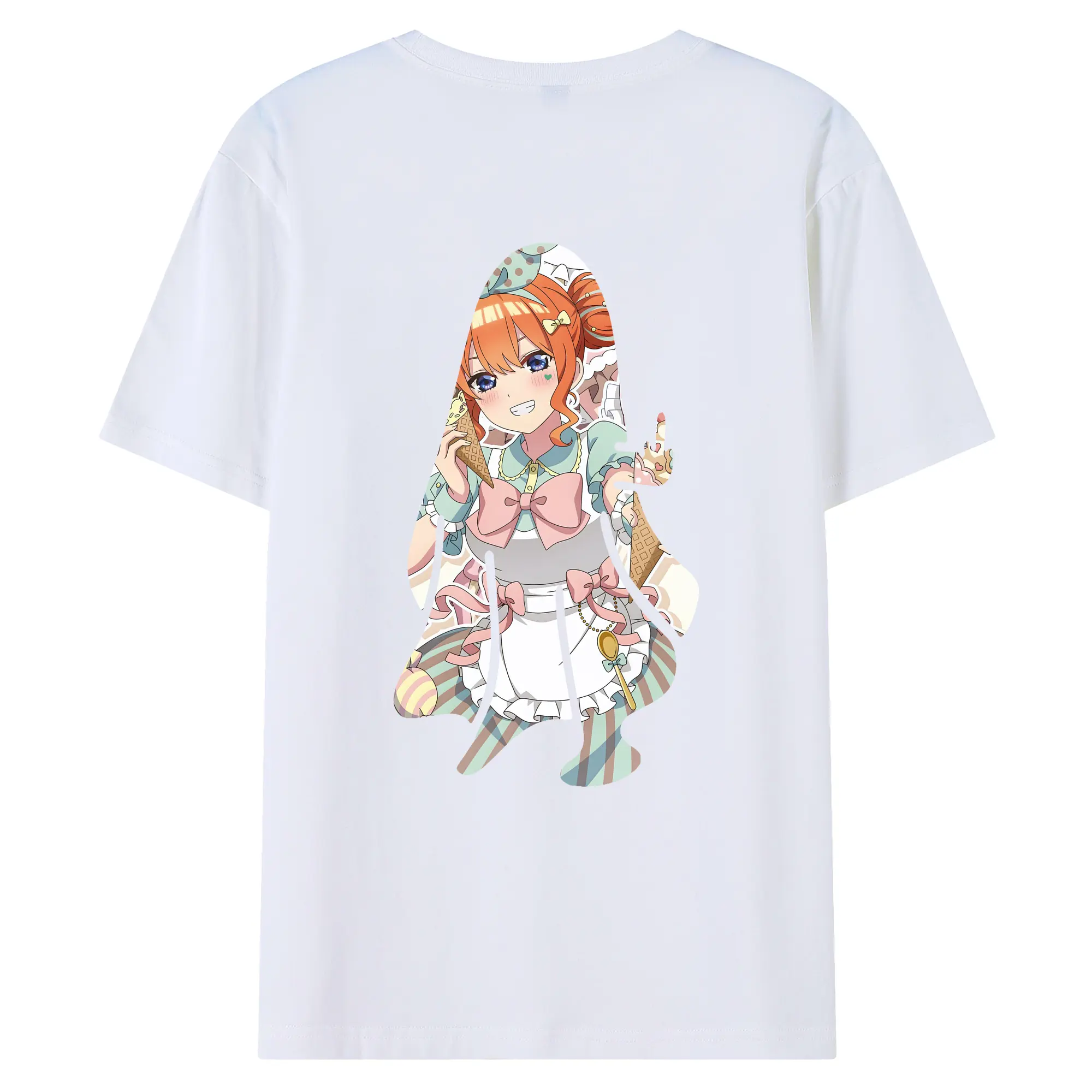 五等分の花嫁 グッズ 中野 四葉 - 綿100％ 半袖Tシャツ ・ バックプリント ・ 快適 通気性 ・ 日常使い 散歩 スポーツ用