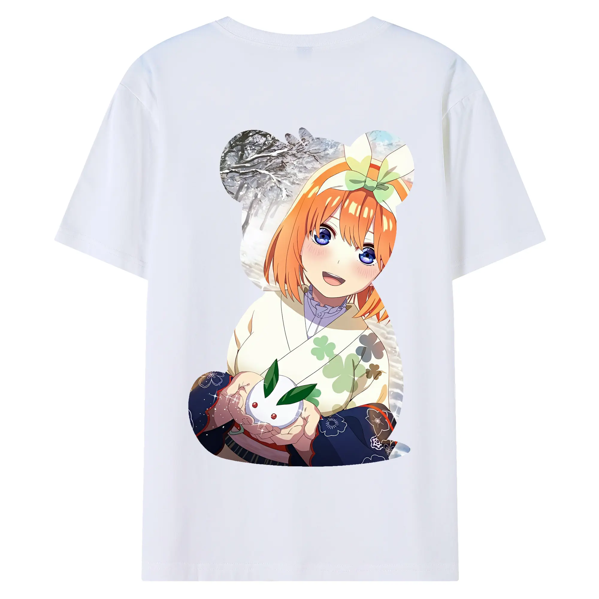 五等分の花嫁 グッズ 中野 四葉 - 綿100％ 半袖Tシャツ ・ バックプリント ・ 快適 通気性 ・ 日常使い 散歩 スポーツ用