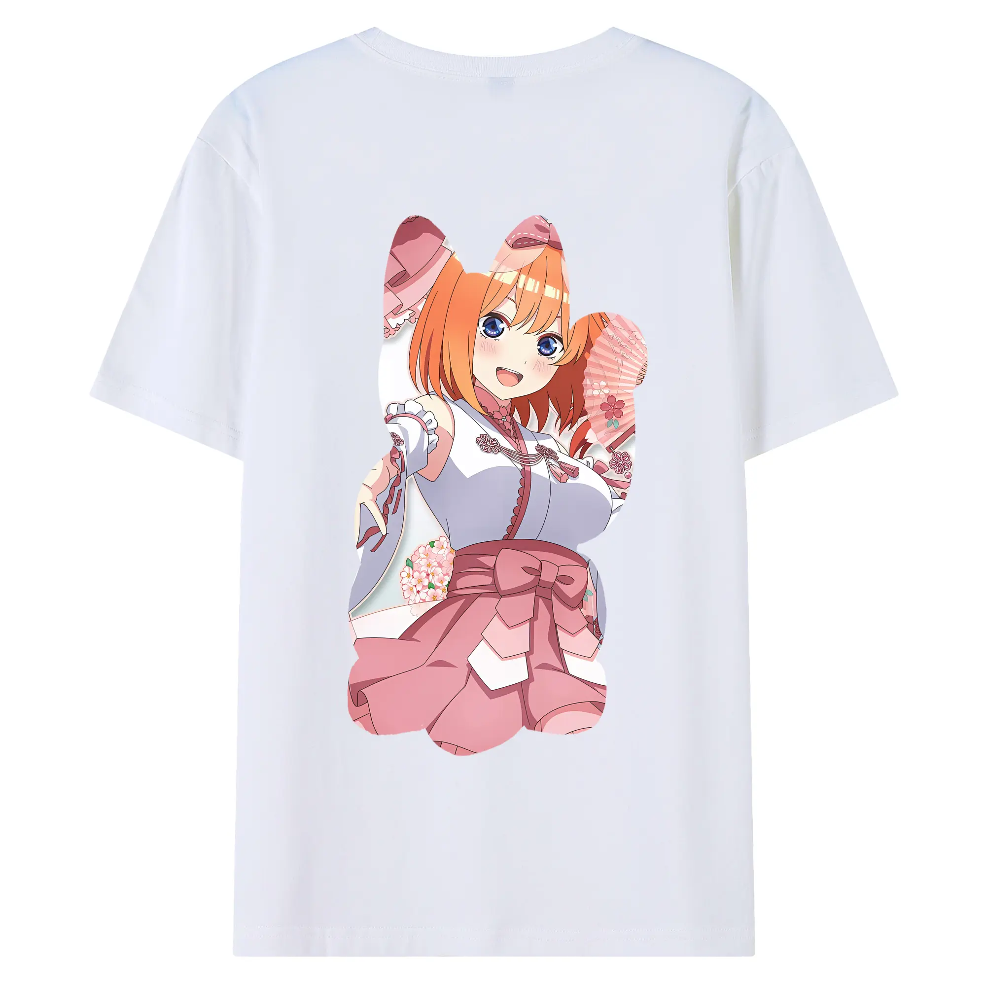 五等分の花嫁 グッズ 中野 四葉 - 綿100％ 半袖Tシャツ ・ バックプリント ・ 快適 通気性 ・ 日常使い 散歩 スポーツ用