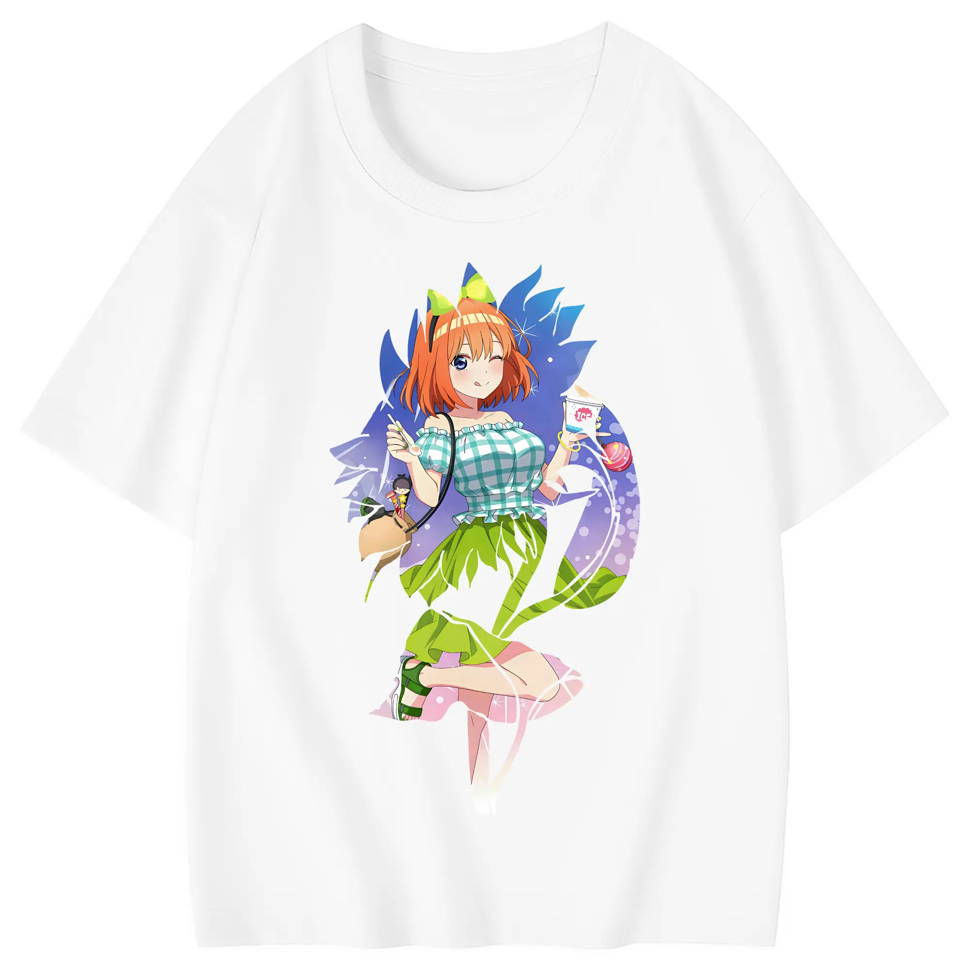 五等分の花嫁 グッズ 中野 四葉 - 綿100％ キッズTシャツ ・ フロントプリント ・ 快適 通気性 ・ スポーツ カジュアル 散歩用