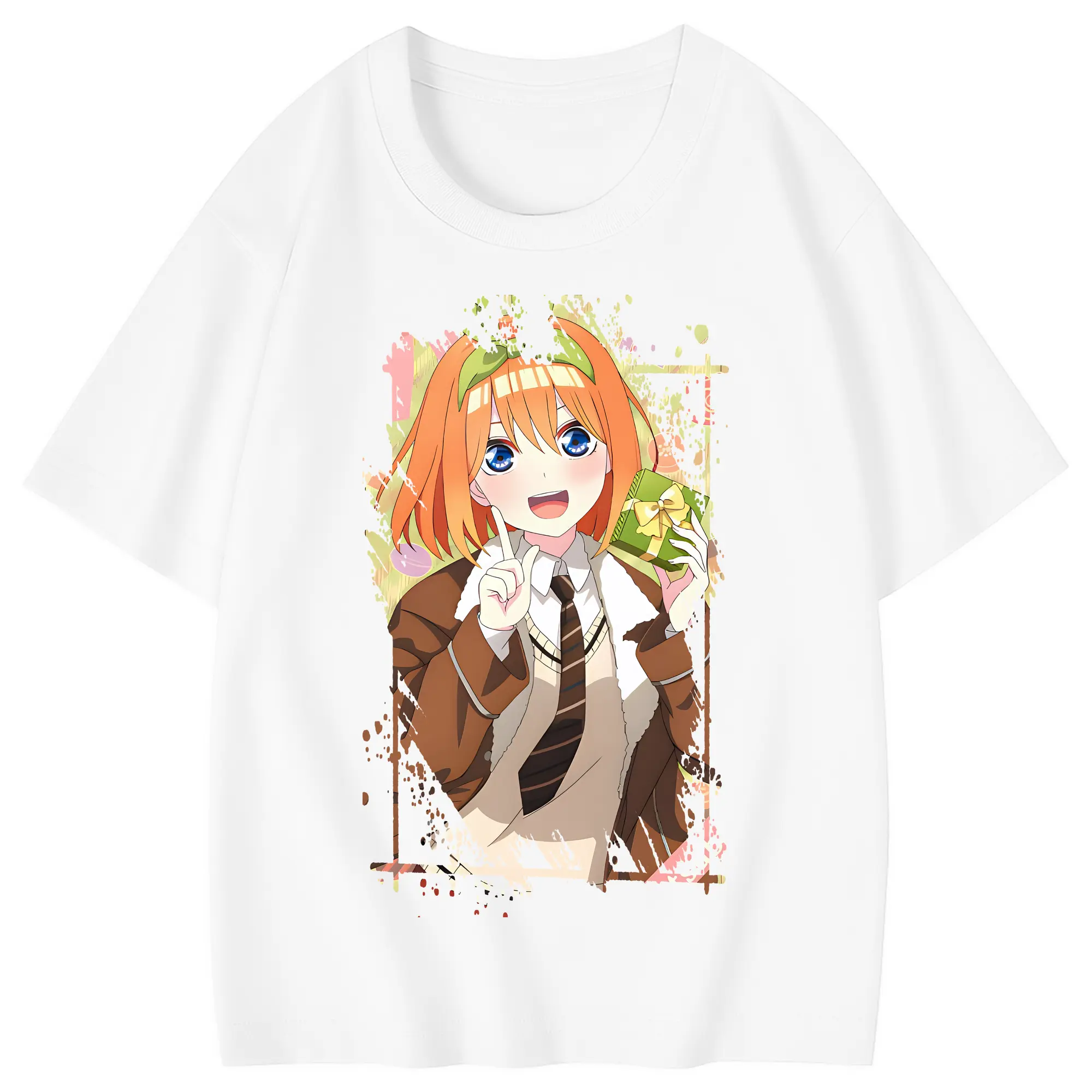 五等分の花嫁 グッズ 中野 四葉 - 綿100％ キッズTシャツ ・ フロントプリント ・ 快適 通気性 ・ スポーツ カジュアル 散歩用