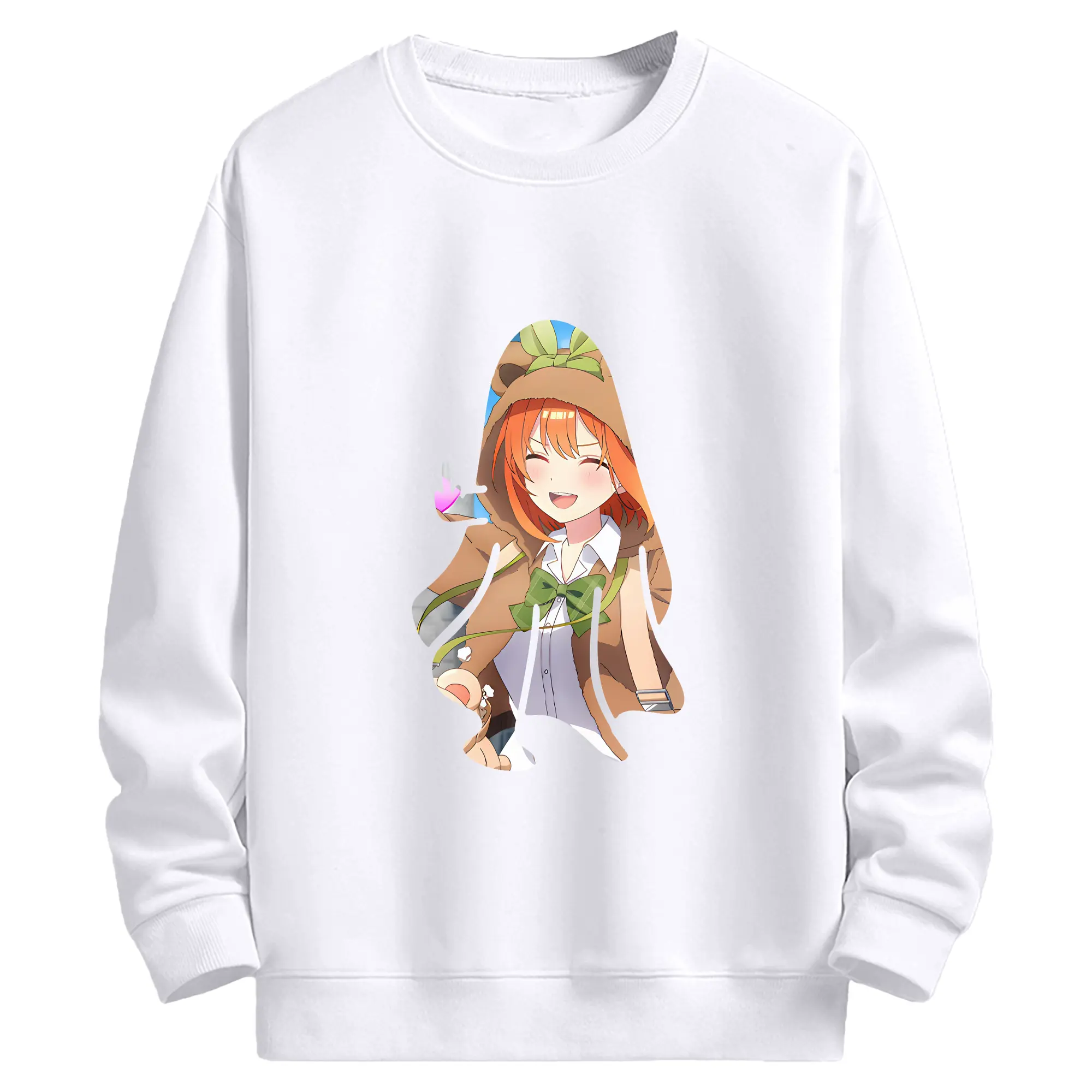 五等分の花嫁 グッズ 中野 四葉 - 高品質 クルーネック スウェット ・ コットン59％ ポリエステル41％ ・ ユニセックス 長袖 トレーナー ・ カジュアル デイリー スポーツ 散歩用