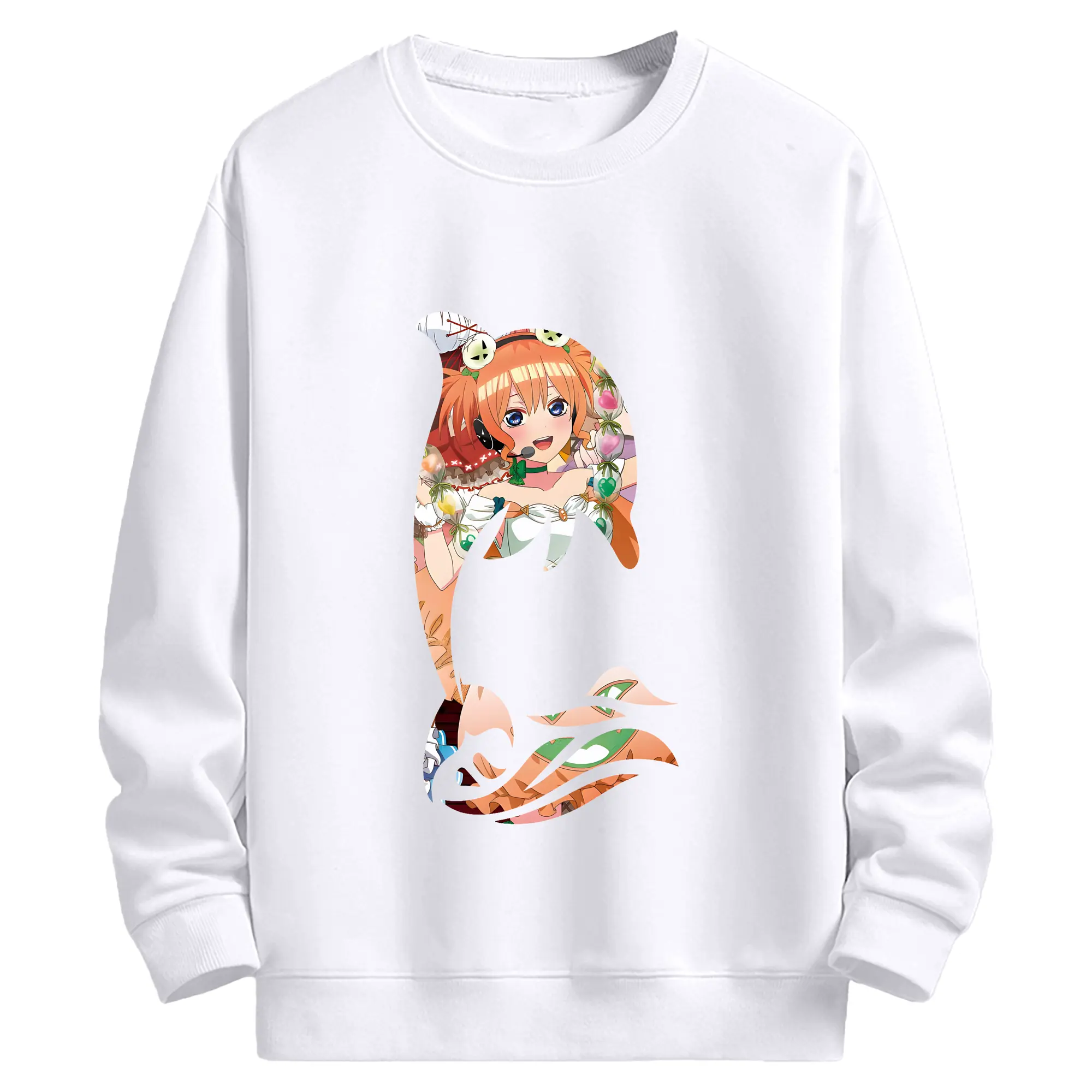 五等分の花嫁 グッズ 中野 四葉 - 高品質 クルーネック スウェット ・ コットン59％ ポリエステル41％ ・ ユニセックス 長袖 トレーナー ・ カジュアル デイリー スポーツ 散歩用