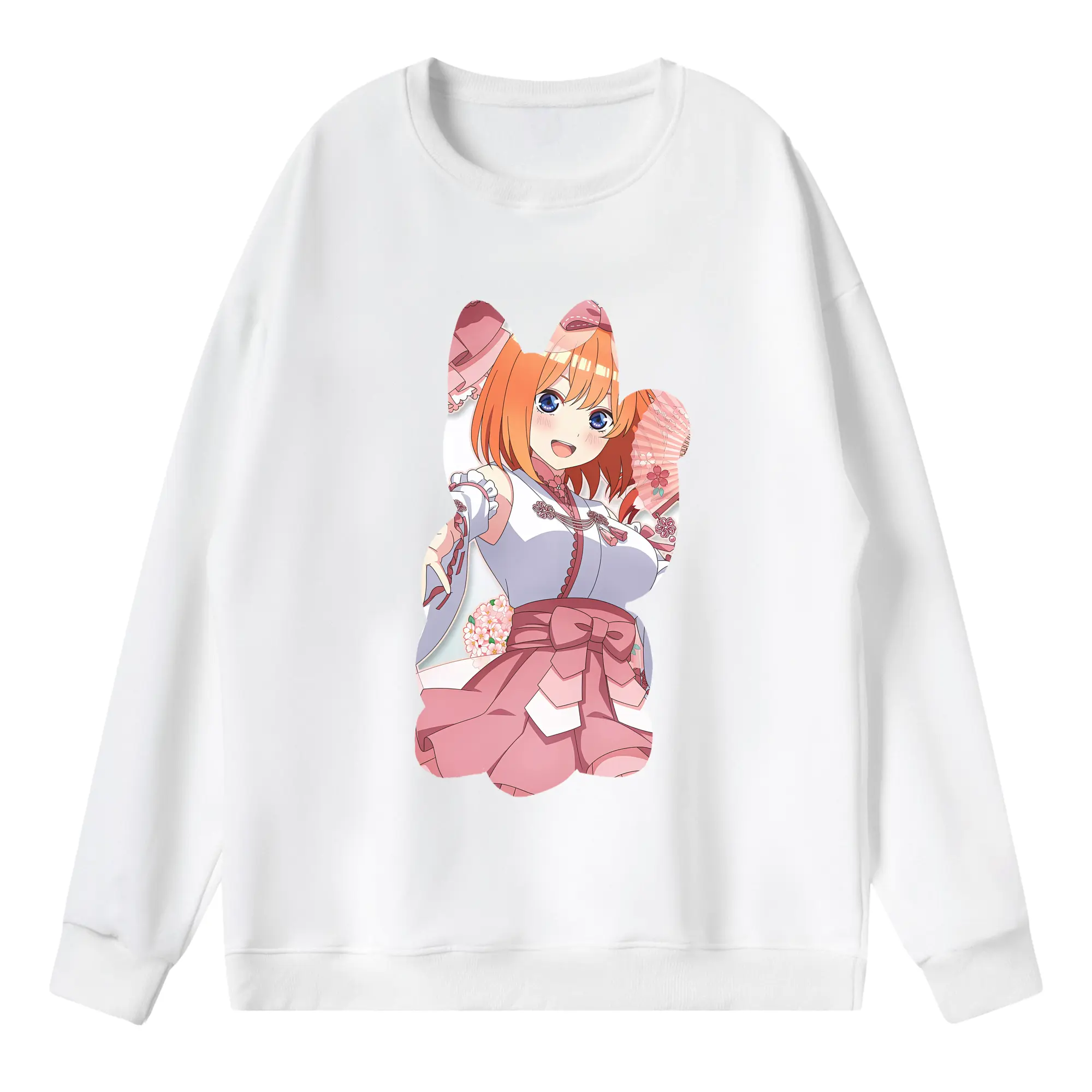 五等分の花嫁 グッズ 中野 四葉 - 薄手 クルーネック スウェット 裏毛260g · ポリエステル 春秋向け カジュアル 男女兼用 · トレーナー デイリー スポーツ 散歩に最適