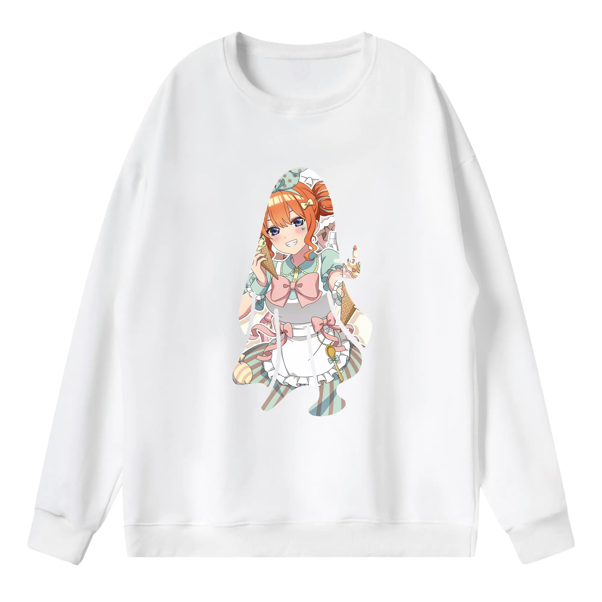 五等分の花嫁 グッズ 中野 四葉 - 薄手 クルーネック スウェット 裏毛260g · ポリエステル 春秋向け カジュアル 男女兼用 · トレーナー デイリー スポーツ 散歩に最適