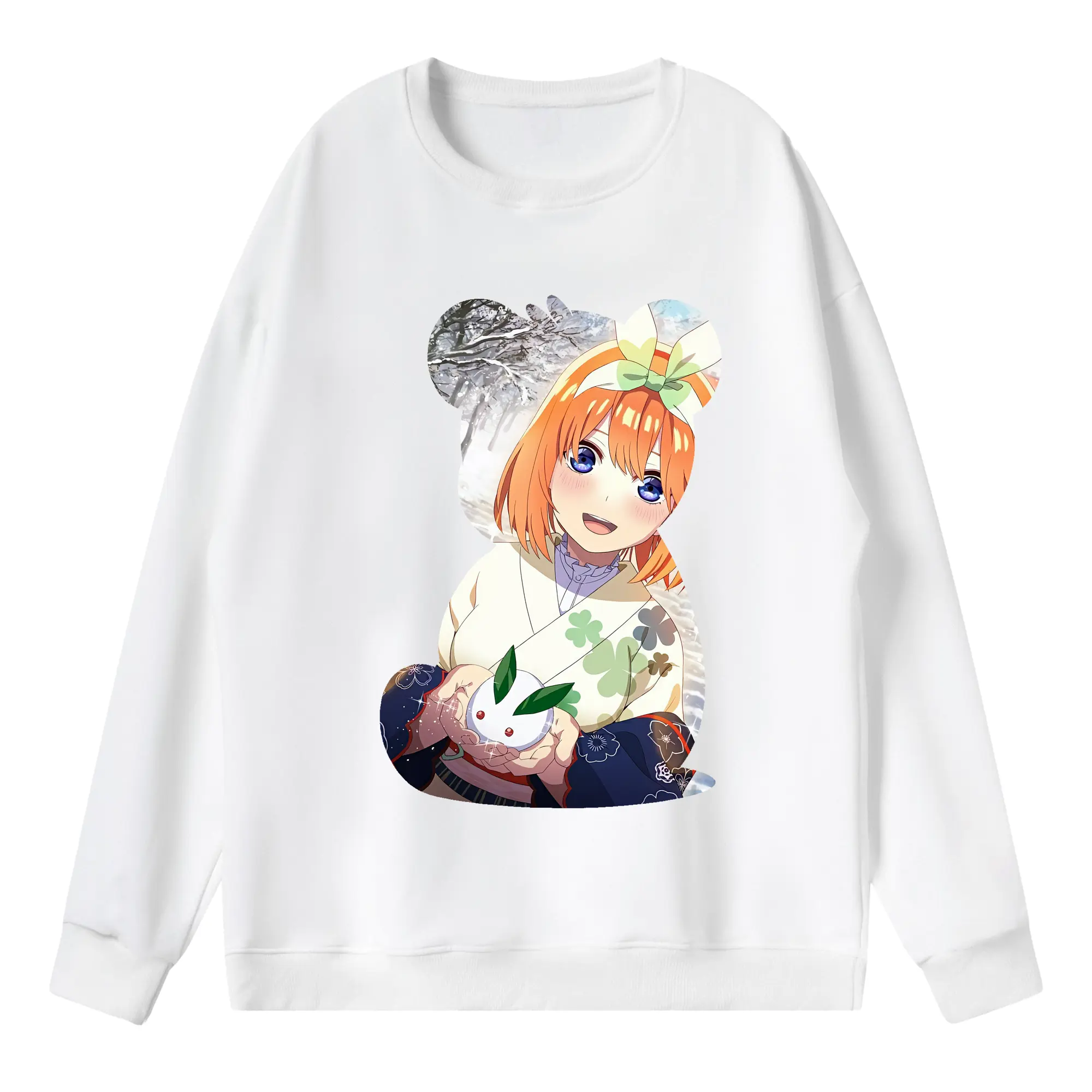 五等分の花嫁 グッズ 中野 四葉 - 薄手 クルーネック スウェット 裏毛260g · ポリエステル 春秋向け カジュアル 男女兼用 · トレーナー デイリー スポーツ 散歩に最適