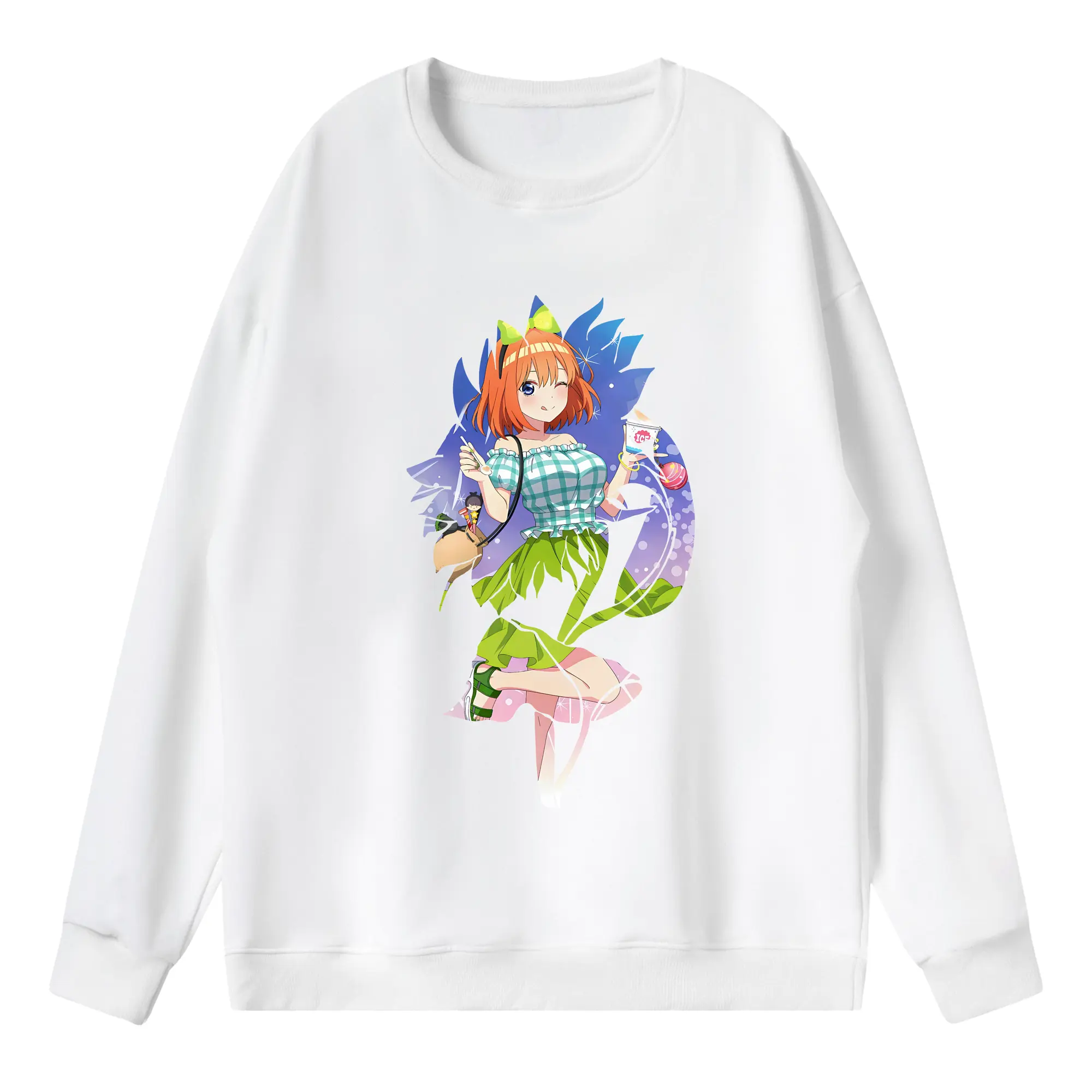 五等分の花嫁 グッズ 中野 四葉 - 薄手 クルーネック スウェット 裏毛260g · ポリエステル 春秋向け カジュアル 男女兼用 · トレーナー デイリー スポーツ 散歩に最適