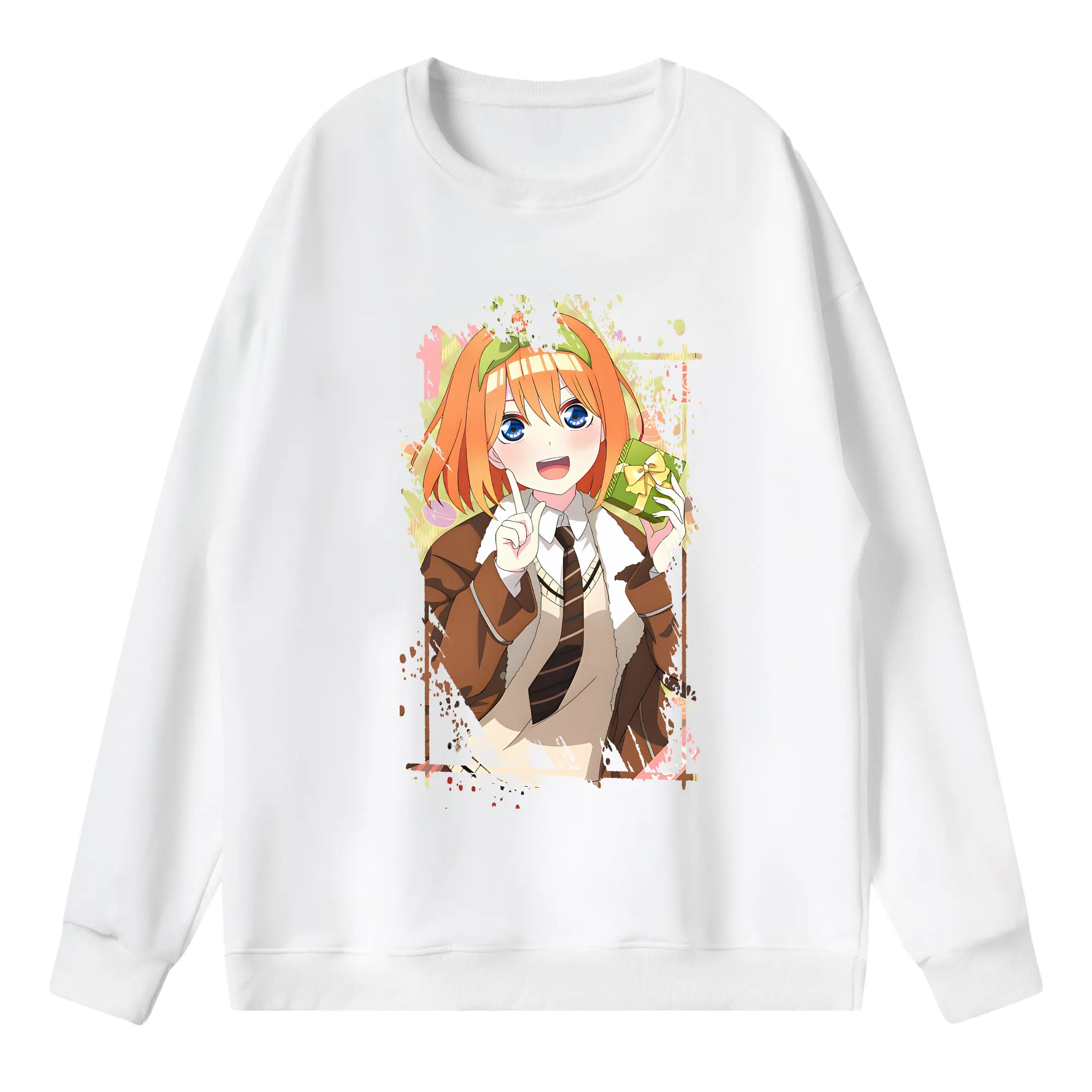 五等分の花嫁 グッズ 中野 四葉 - 薄手 クルーネック スウェット 裏毛260g · ポリエステル 春秋向け カジュアル 男女兼用 · トレーナー デイリー スポーツ 散歩に最適