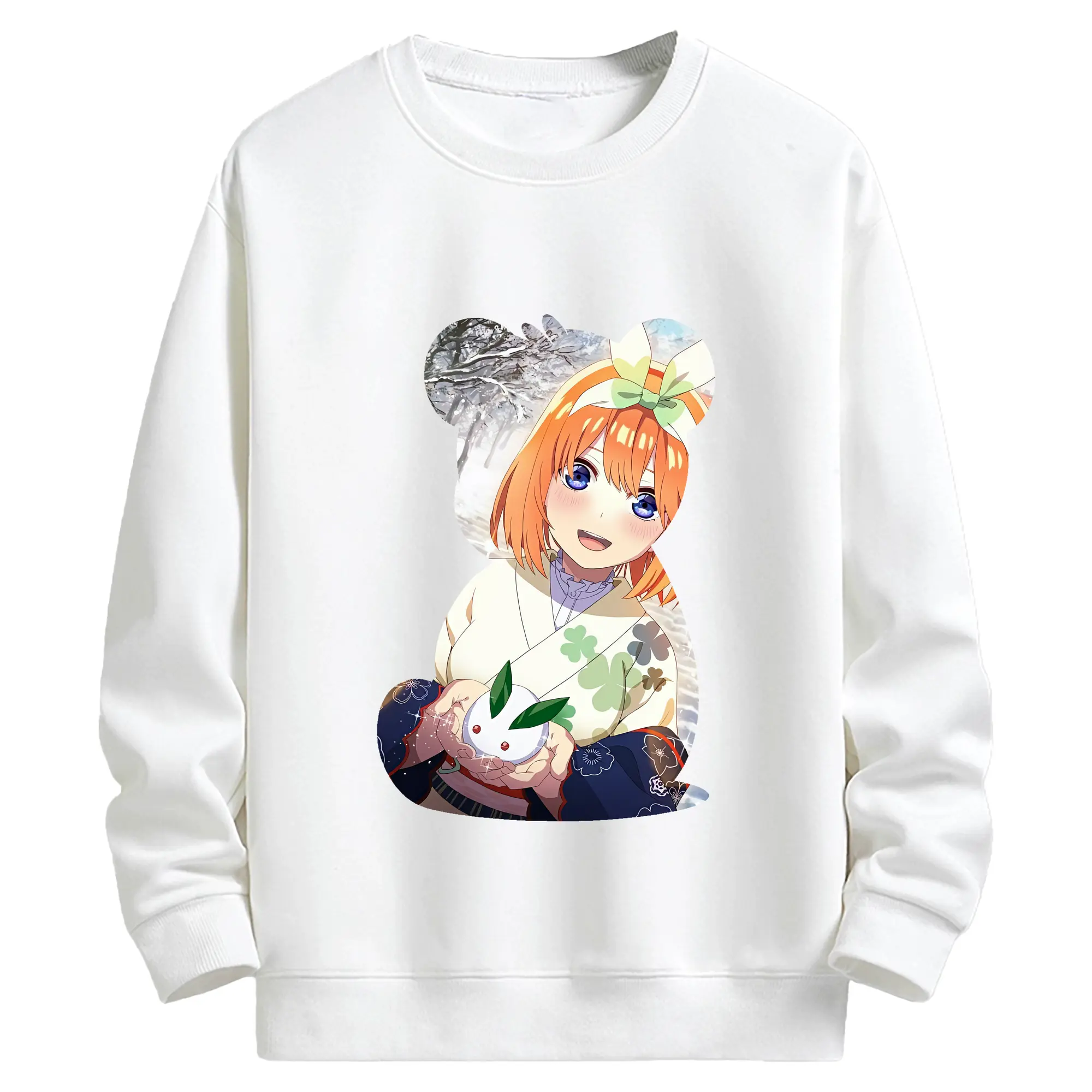 五等分の花嫁 グッズ 中野 四葉 - キッズ クルーネックスウェットシャツ ・ フロントプリント ・ 綿80％ ポリエステル20％ ・ 快適 通学 スポーツ 日常使い お散歩用