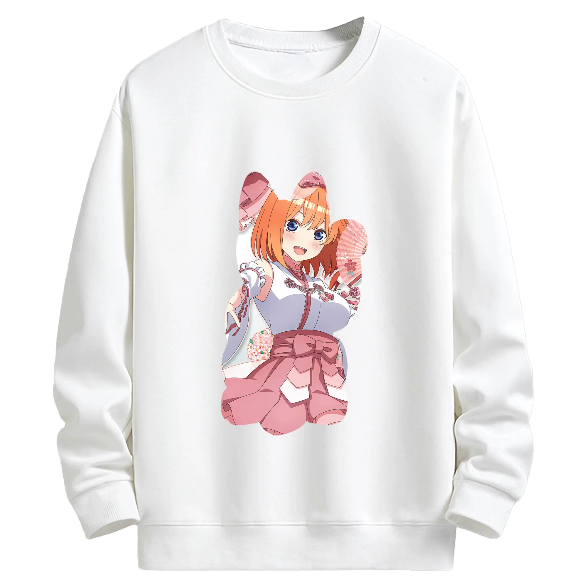 五等分の花嫁 グッズ 中野 四葉 - キッズ クルーネックスウェットシャツ ・ フロントプリント ・ 綿80％ ポリエステル20％ ・ 快適 通学 スポーツ 日常使い お散歩用