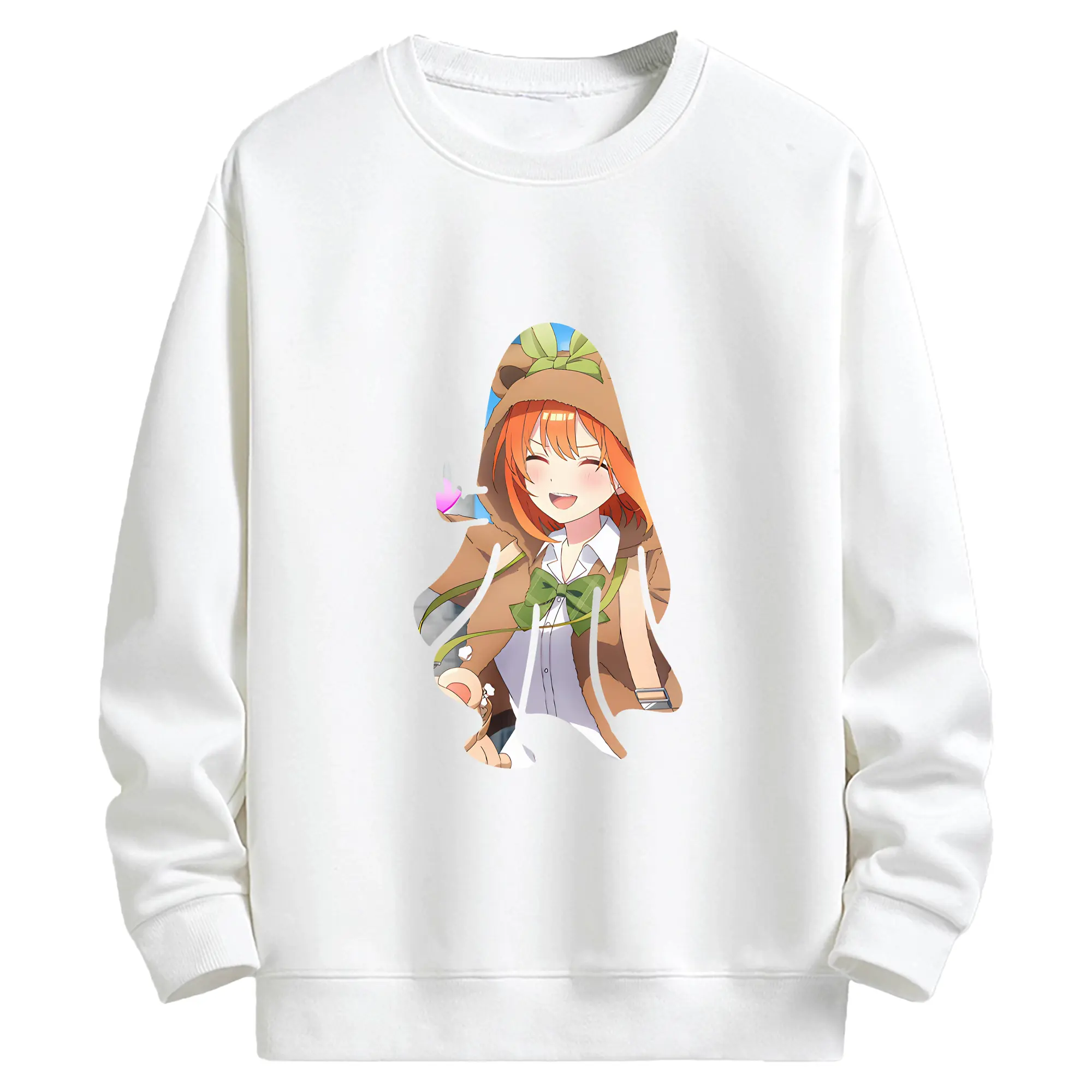 五等分の花嫁 グッズ 中野 四葉 - キッズ クルーネックスウェットシャツ ・ フロントプリント ・ 綿80％ ポリエステル20％ ・ 快適 通学 スポーツ 日常使い お散歩用