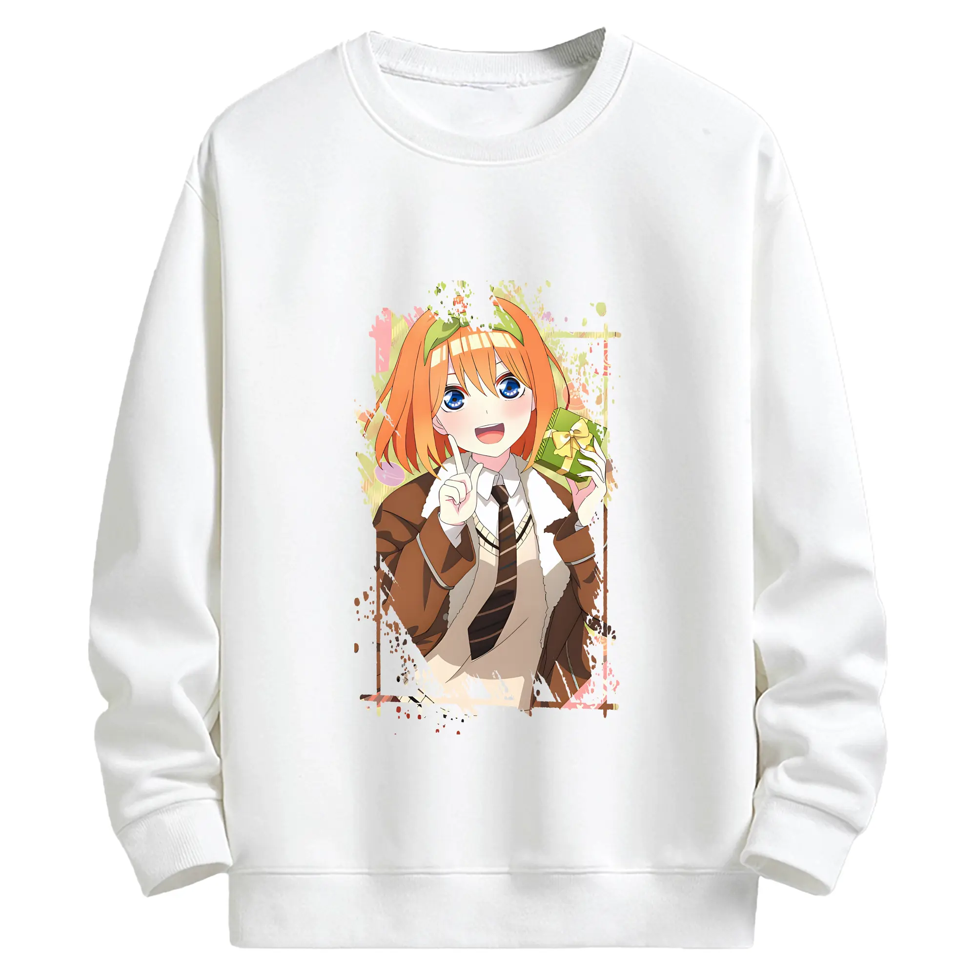 五等分の花嫁 グッズ 中野 四葉 - キッズ クルーネックスウェットシャツ ・ フロントプリント ・ 綿80％ ポリエステル20％ ・ 快適 通学 スポーツ 日常使い お散歩用