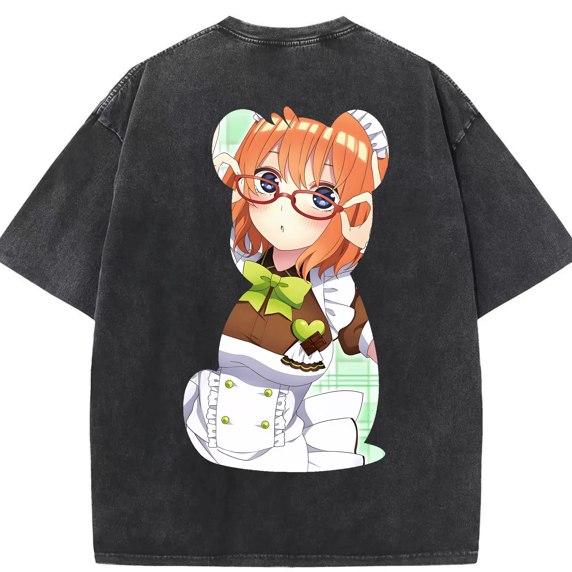 五等分の花嫁 グッズ 中野 四葉 - 綿100％ ヴィンテージ風 半袖Tシャツ ・ 背面プリント ・ 柔らか肌触り ・ 通気性 快適 ・ スポーツ カジュアル 外出用