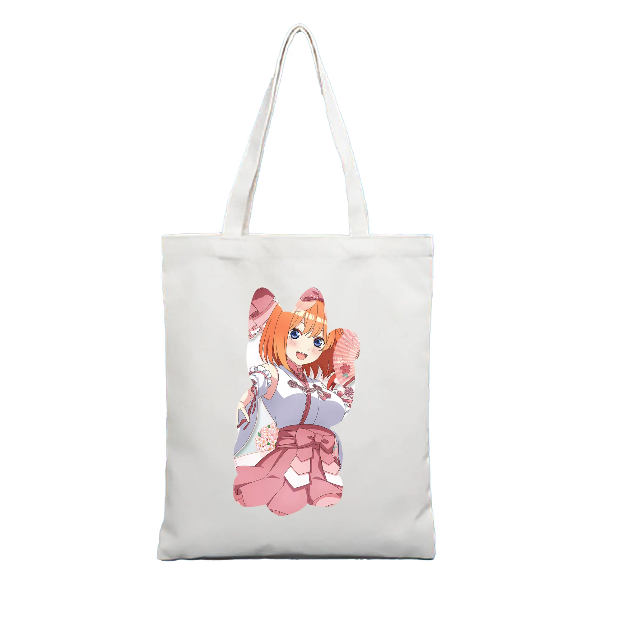 五等分の花嫁 グッズ 中野 四葉 - 縦型キャンバス手提げバッグ（トートバッグ） ・ キャンバス素材 ・ ショッピング用 ・ 軽量 丈夫 お手入れ簡単