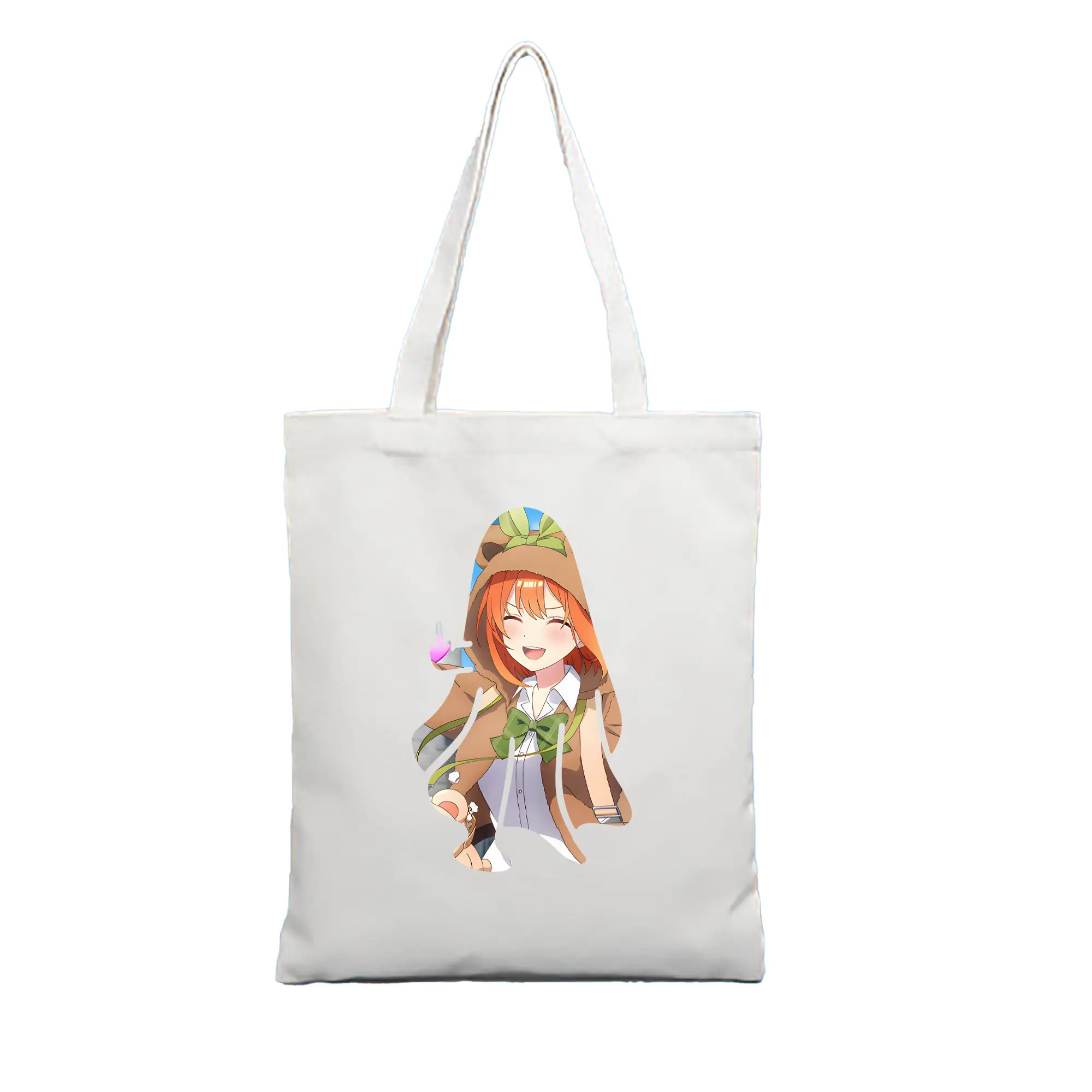 五等分の花嫁 グッズ 中野 四葉 - 縦型キャンバス手提げバッグ（トートバッグ） ・ キャンバス素材 ・ ショッピング用 ・ 軽量 丈夫 お手入れ簡単