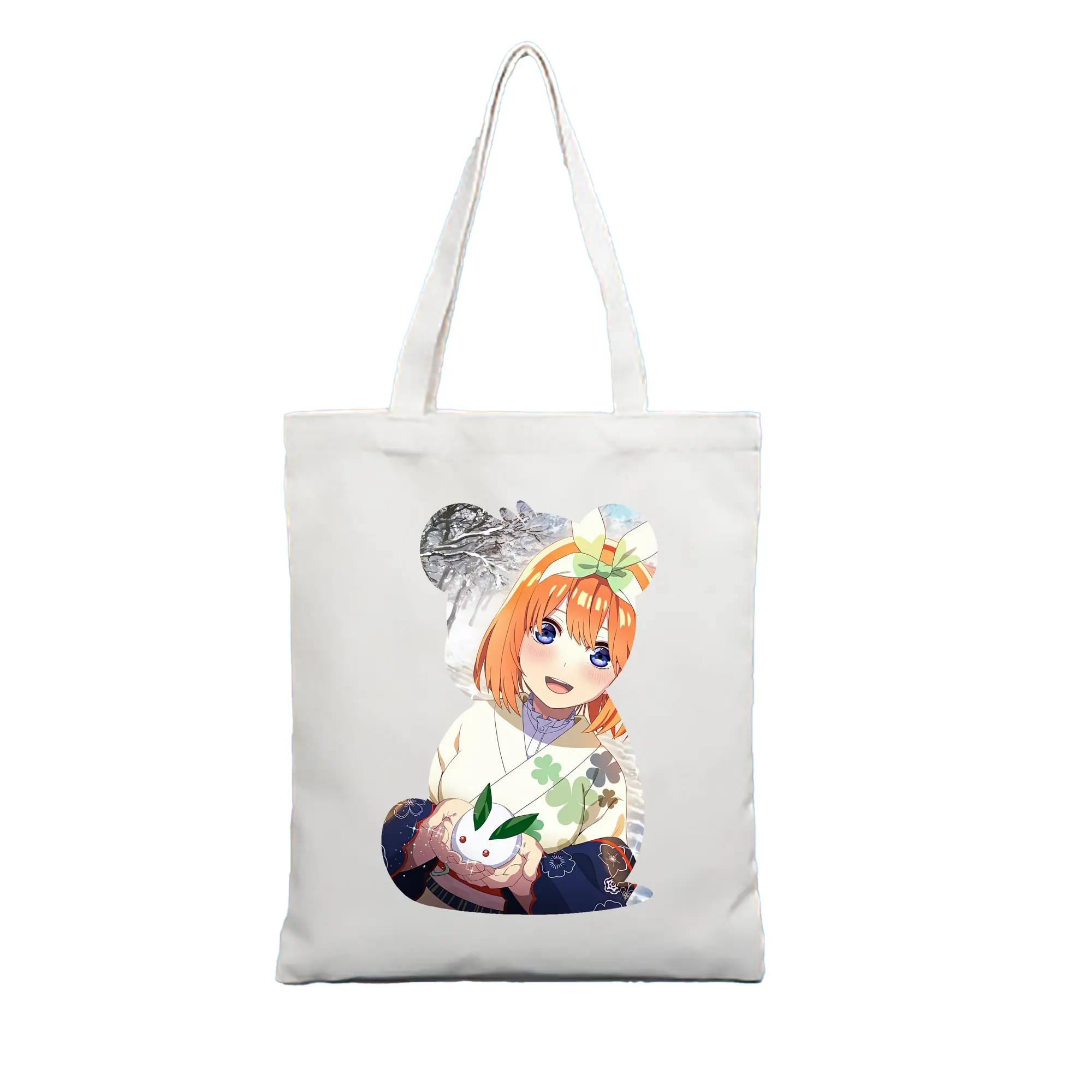 五等分の花嫁 グッズ 中野 四葉 - 縦型キャンバス手提げバッグ（トートバッグ） ・ キャンバス素材 ・ ショッピング用 ・ 軽量 丈夫 お手入れ簡単