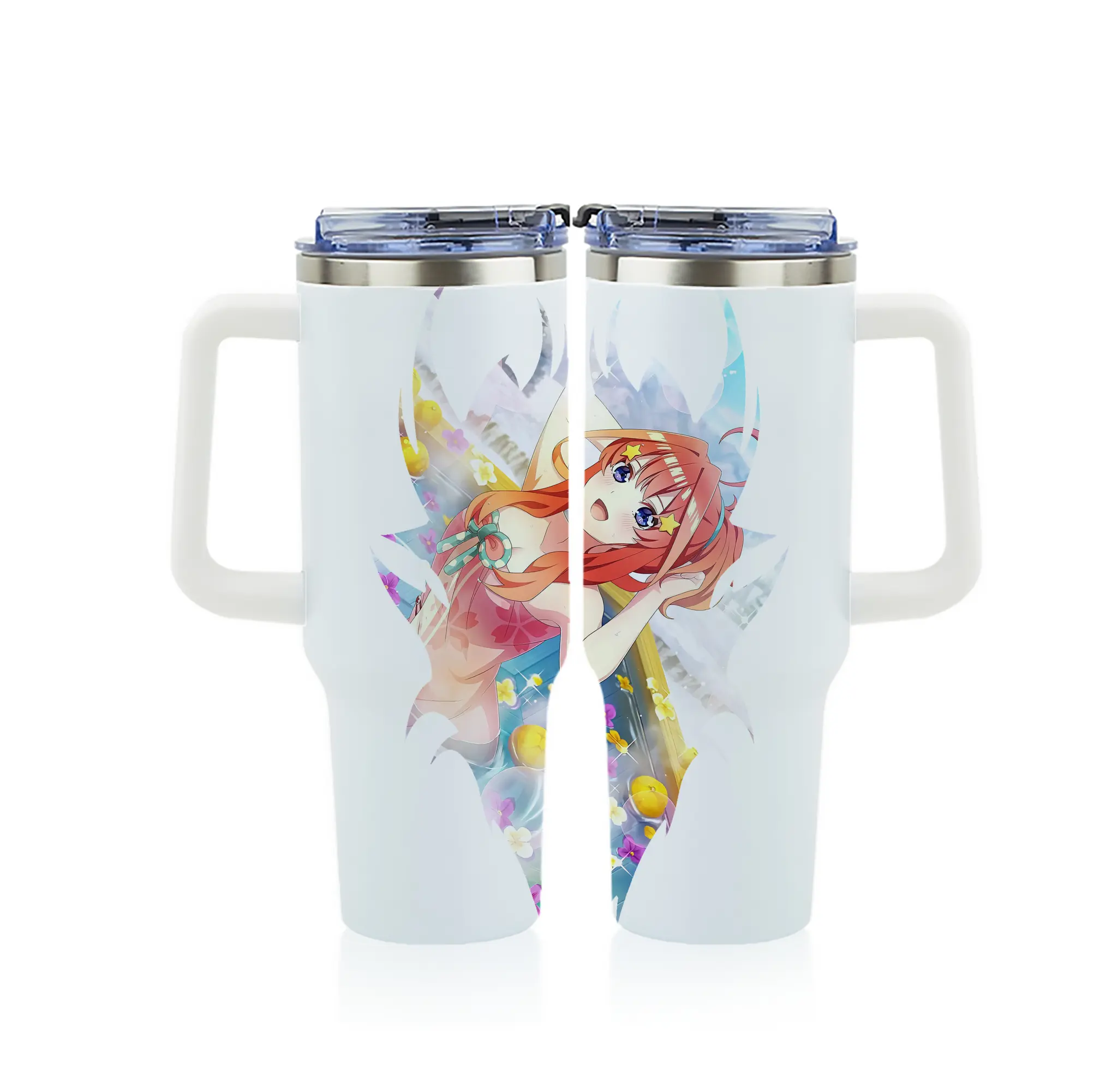 五等分の花嫁 グッズ 中野 五月 - 1200mL フルプリント車用タンブラー ・ 304ステンレス 内側 ・ 201ステンレス 外側 ・ 保温 保冷 ・ 通勤 ドライブ アウトドア用
