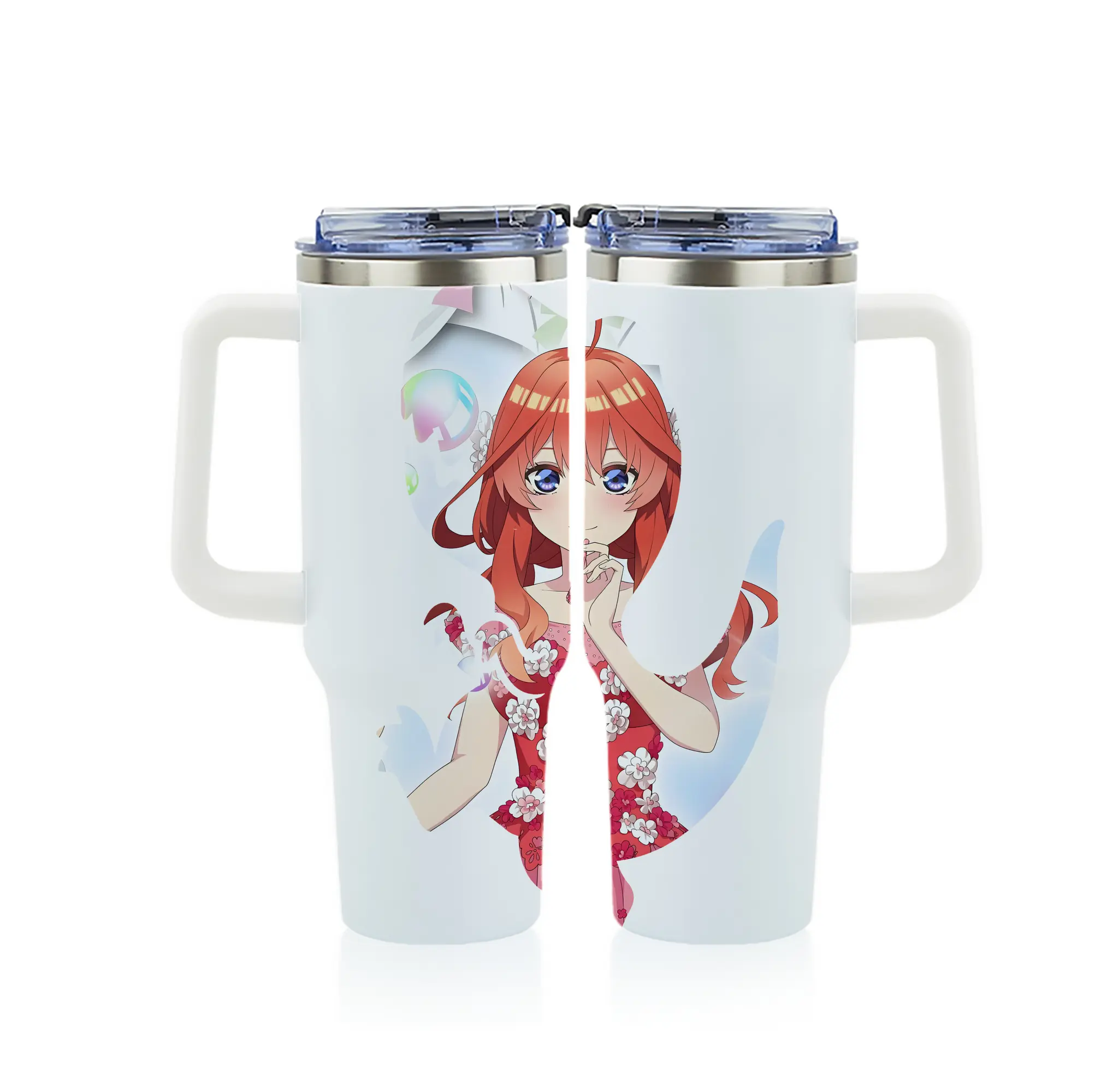 五等分の花嫁 グッズ 中野 五月 - 1200mL フルプリント車用タンブラー ・ 304ステンレス 内側 ・ 201ステンレス 外側 ・ 保温 保冷 ・ 通勤 ドライブ アウトドア用
