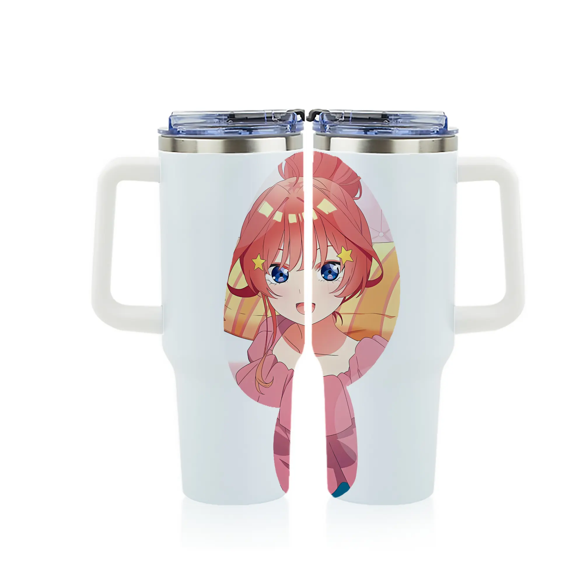 五等分の花嫁 グッズ 中野 五月 - 1200mL フルプリント車用タンブラー ・ 304ステンレス 内側 ・ 201ステンレス 外側 ・ 保温 保冷 ・ 通勤 ドライブ アウトドア用