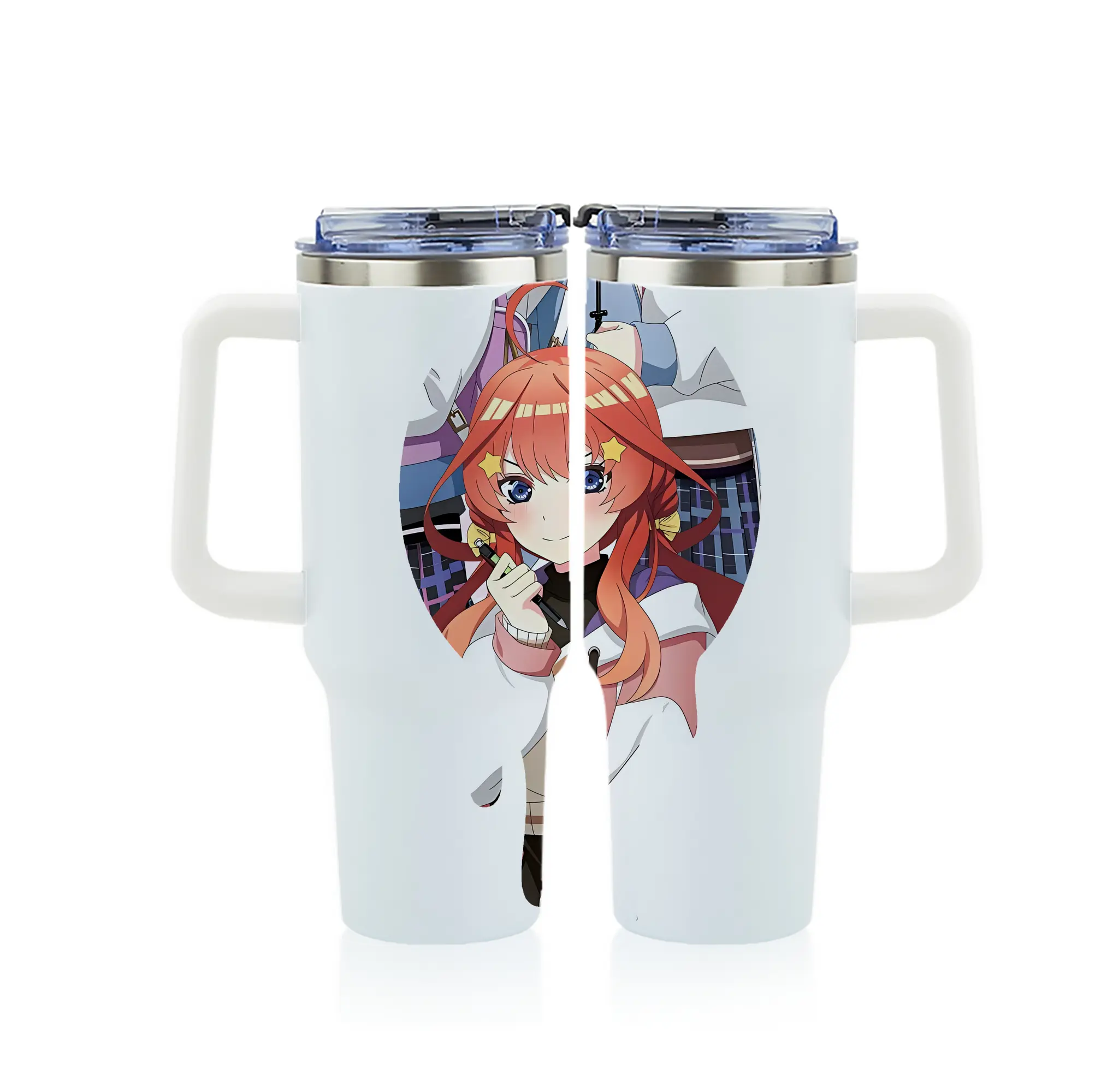 五等分の花嫁 グッズ 中野 五月 - 1200mL フルプリント車用タンブラー ・ 304ステンレス 内側 ・ 201ステンレス 外側 ・ 保温 保冷 ・ 通勤 ドライブ アウトドア用